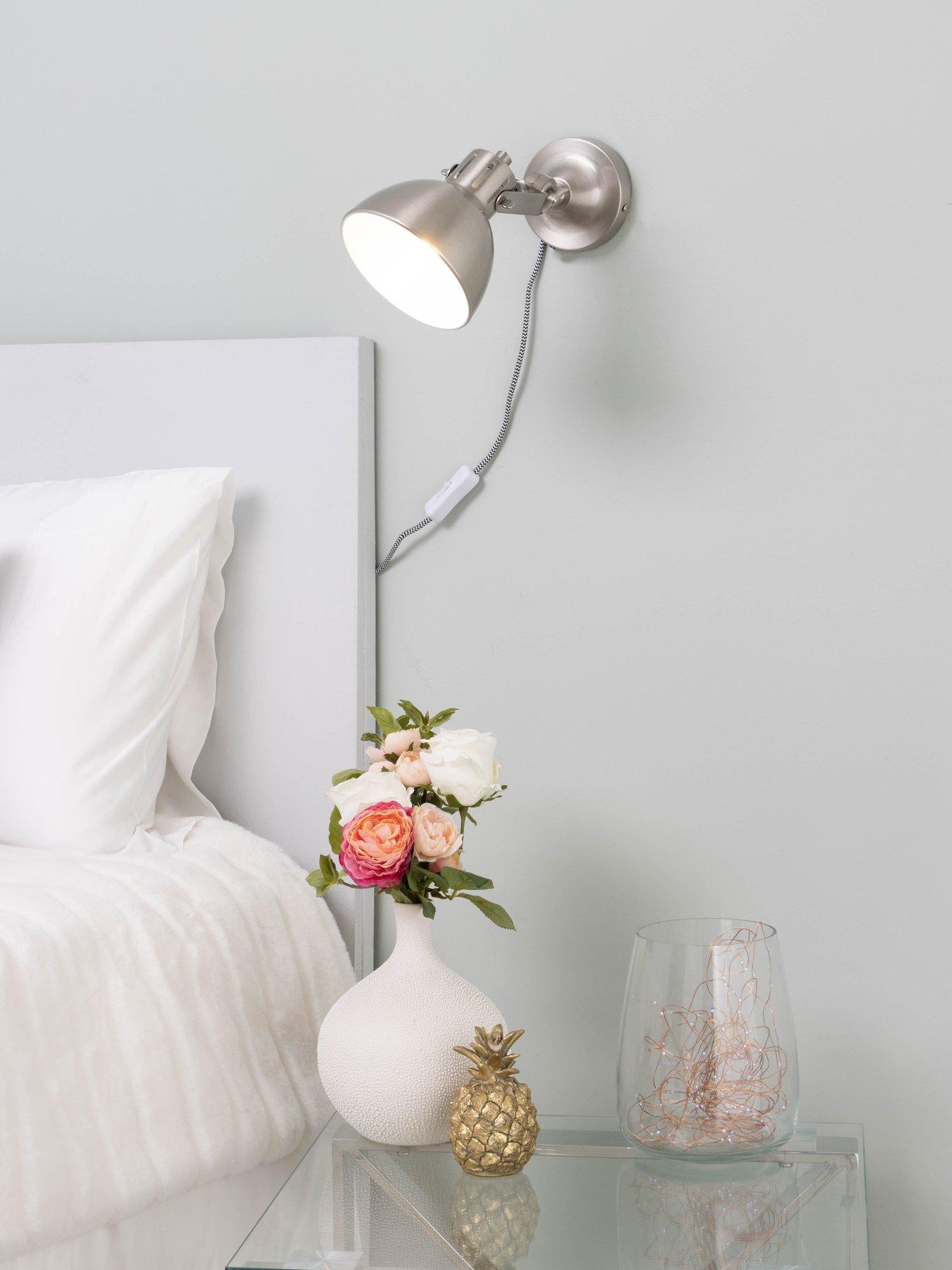 BHS Daria Plug In Wall Light - Satin Nickel