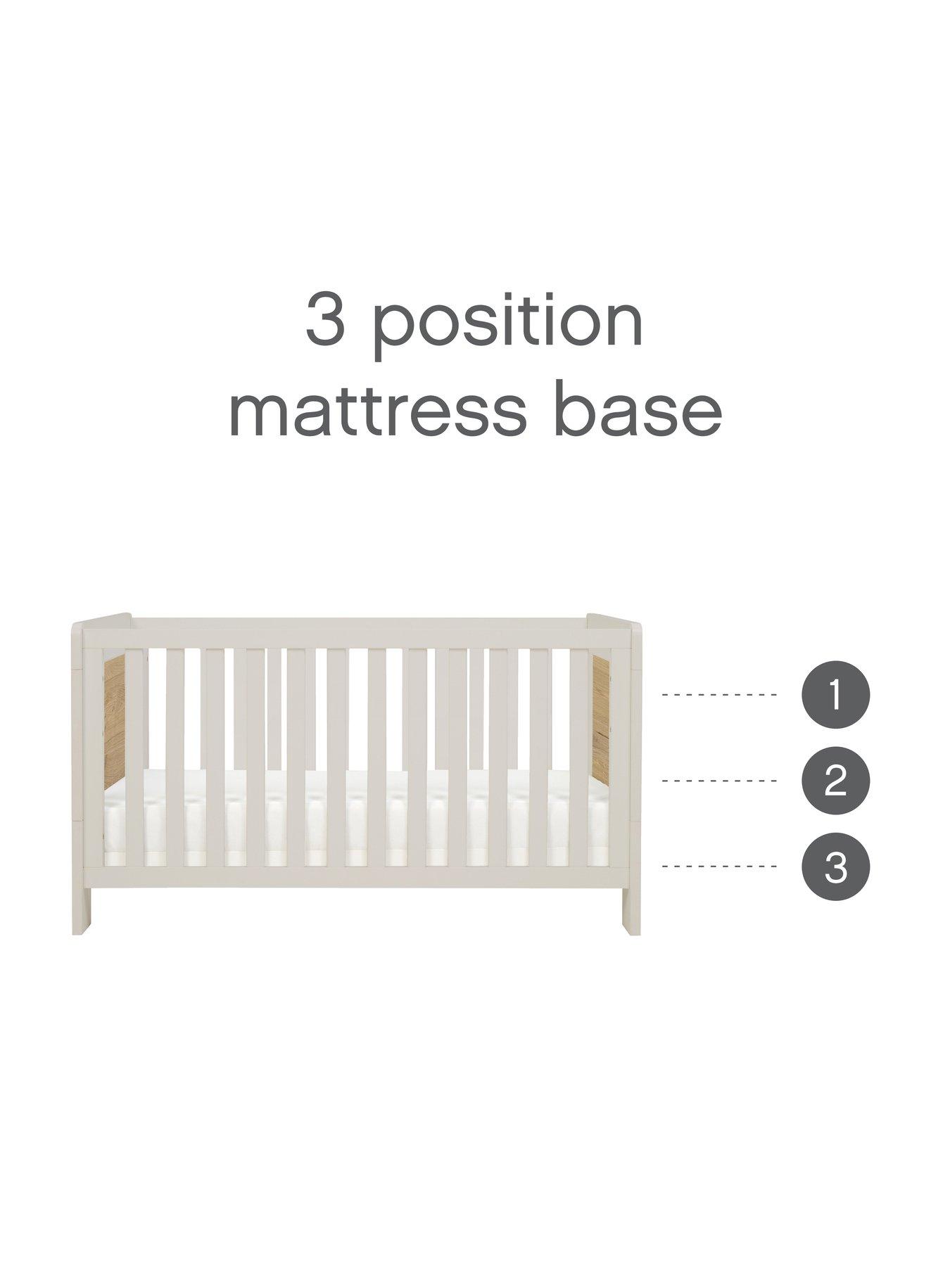 Image 2 of 4 of Tutti Bambini Alba Mini Cot Bed - White Sand / Distressed Oak