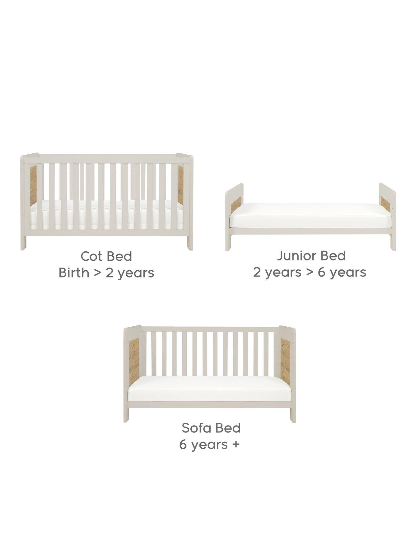 Image 4 of 4 of Tutti Bambini Alba Mini Cot Bed - White Sand / Distressed Oak