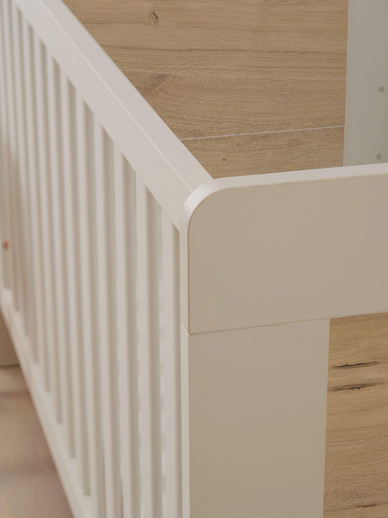 Image 7 of 7 of Tutti Bambini Alba Mini Cot Bed - White Sand / Distressed Oak