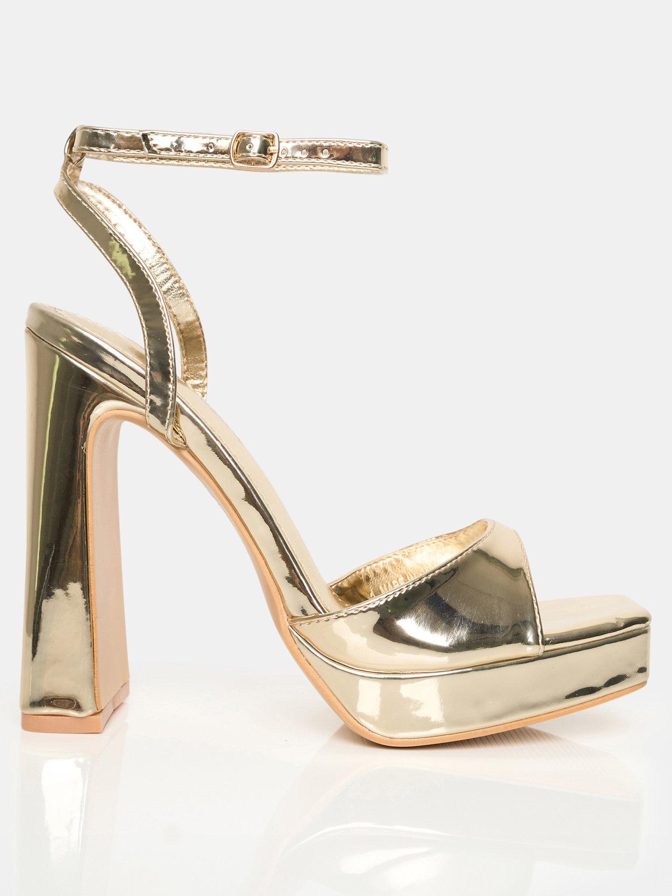 undefined Wide Fit Resist Platform Heels - Gold