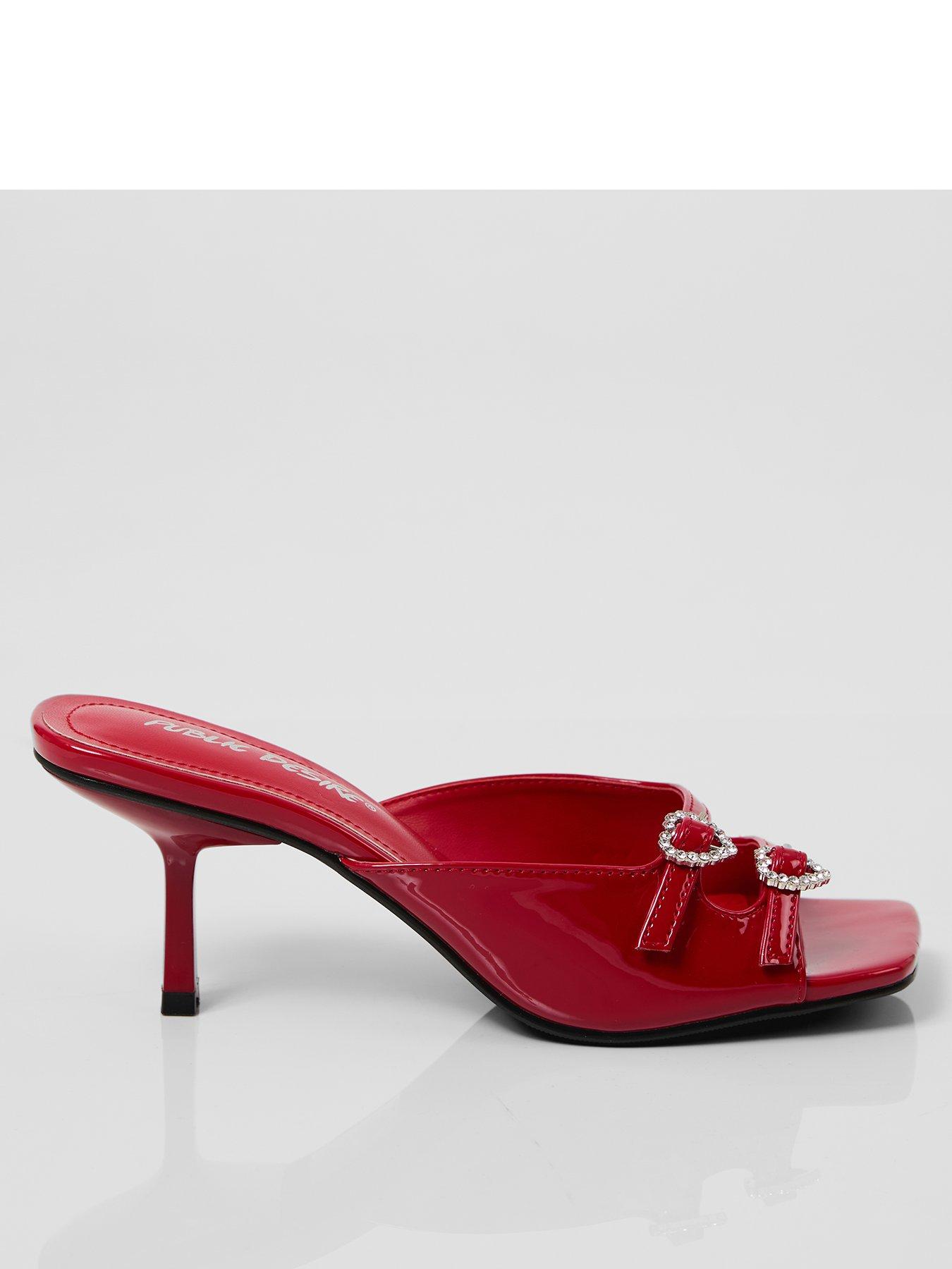undefined Croia Heart Heeled Mule - Patent - Red