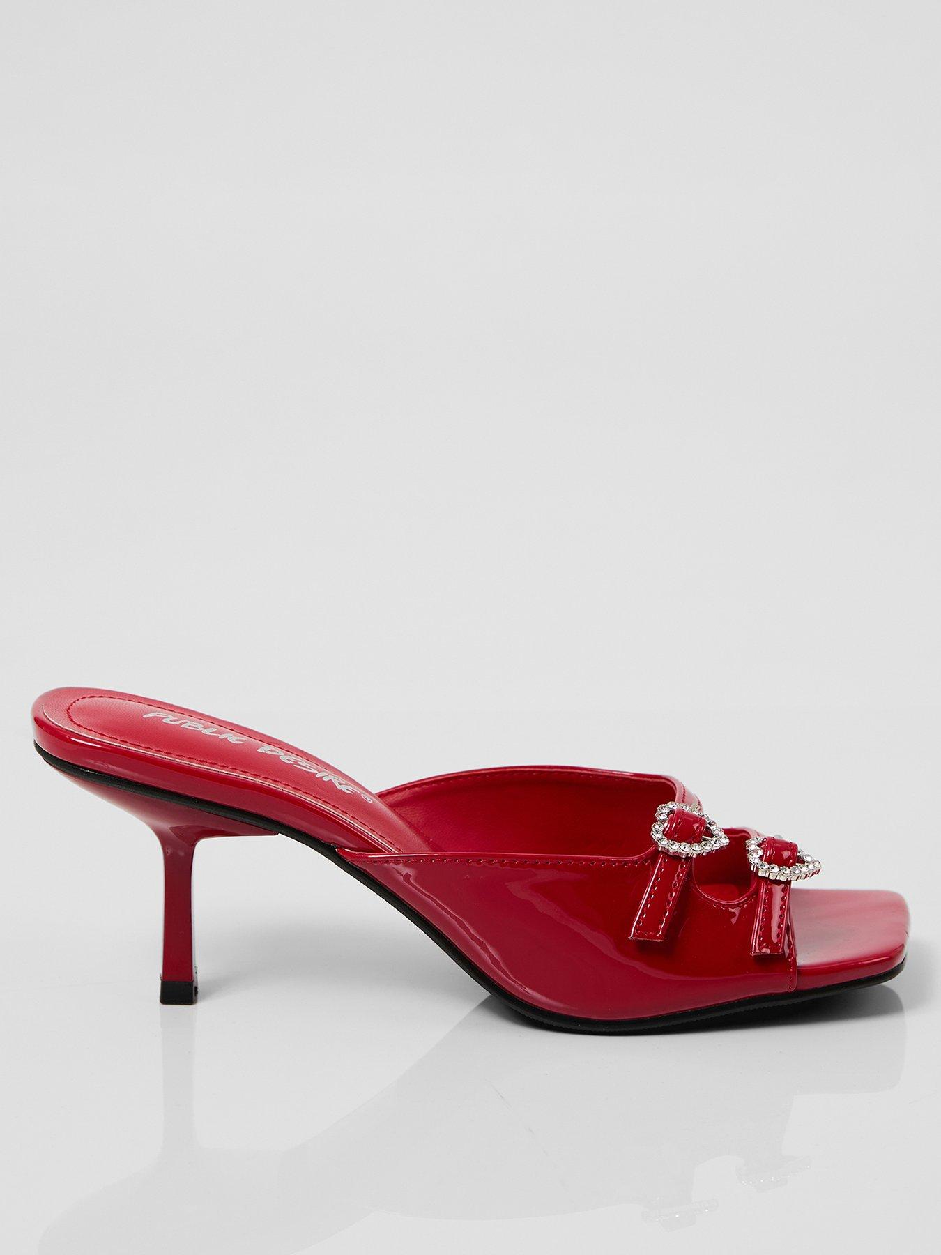 undefined Croia Heart Heeled Mule - Patent - Red