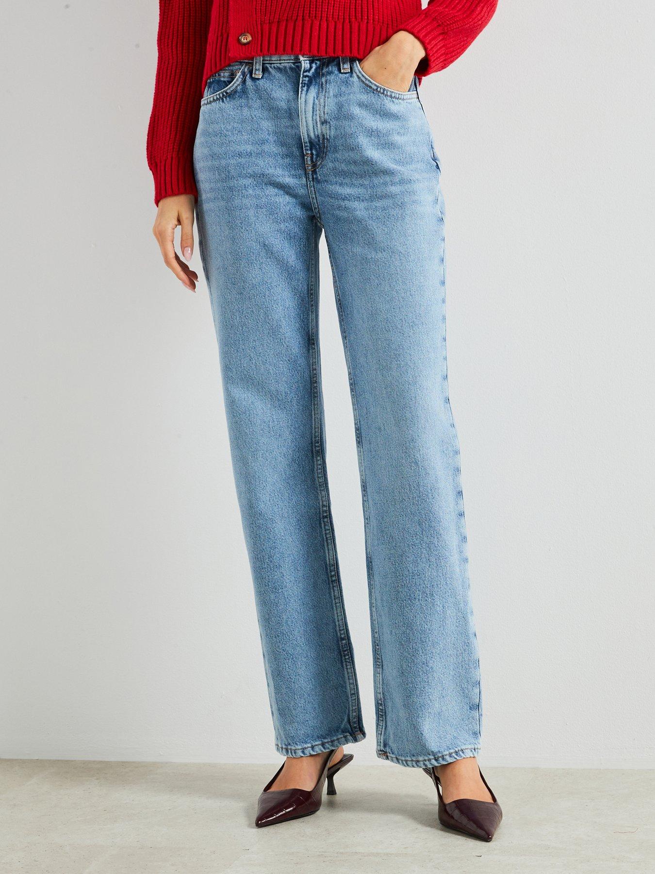 Mango Matilda Mid Rise Straight Jeans Blue Very