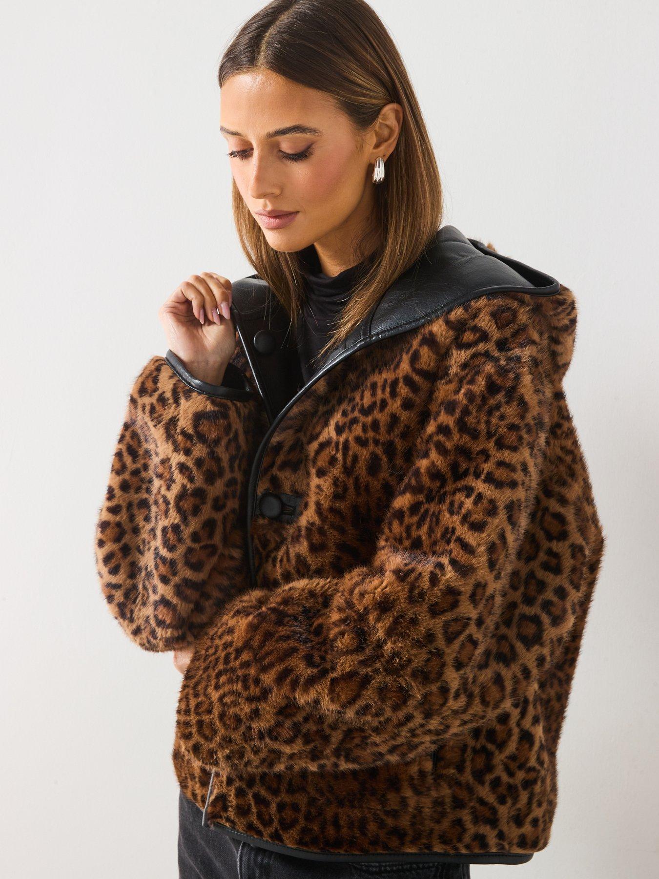Image 5 of 6 of Mango Reversible Leopard Jacket - Black