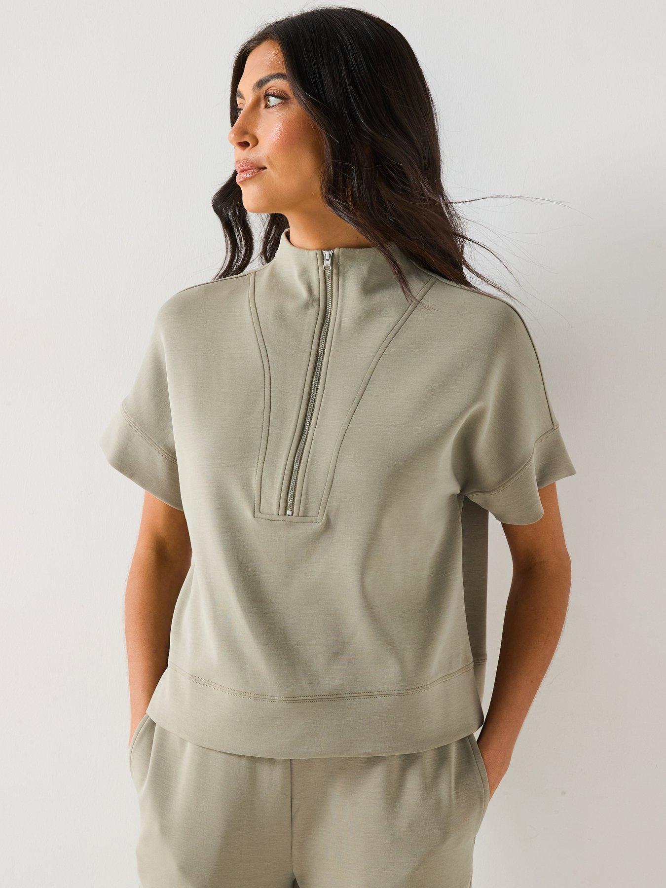 V by Very Half Zip Premium Sweat Top - Green