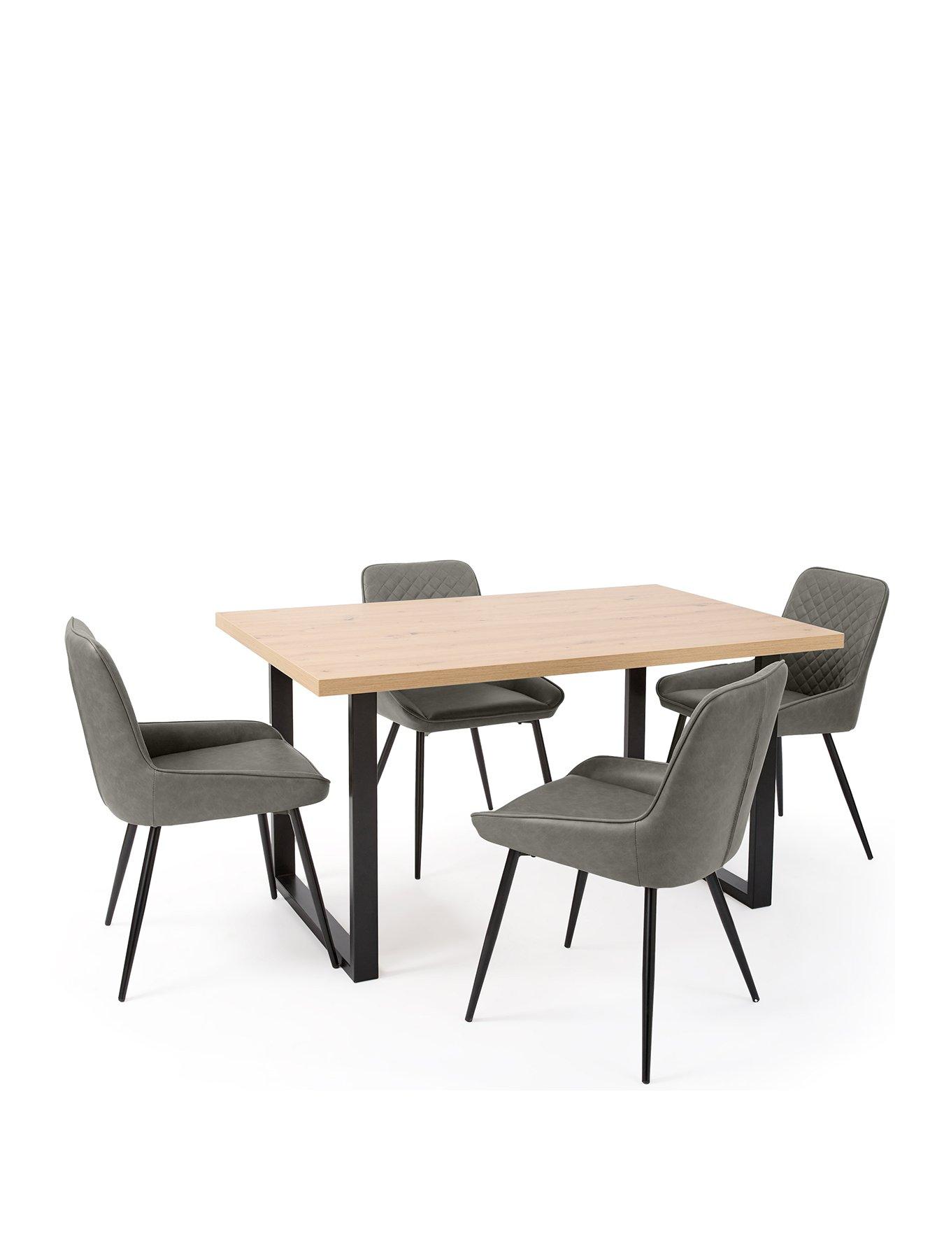 Image 2 of 6 of The Very Collection Burton 140 cm&nbsp;Dining Table + 4 Sorena Dining Chairs - Artisan Oak/Grey - FSC&reg; Certified