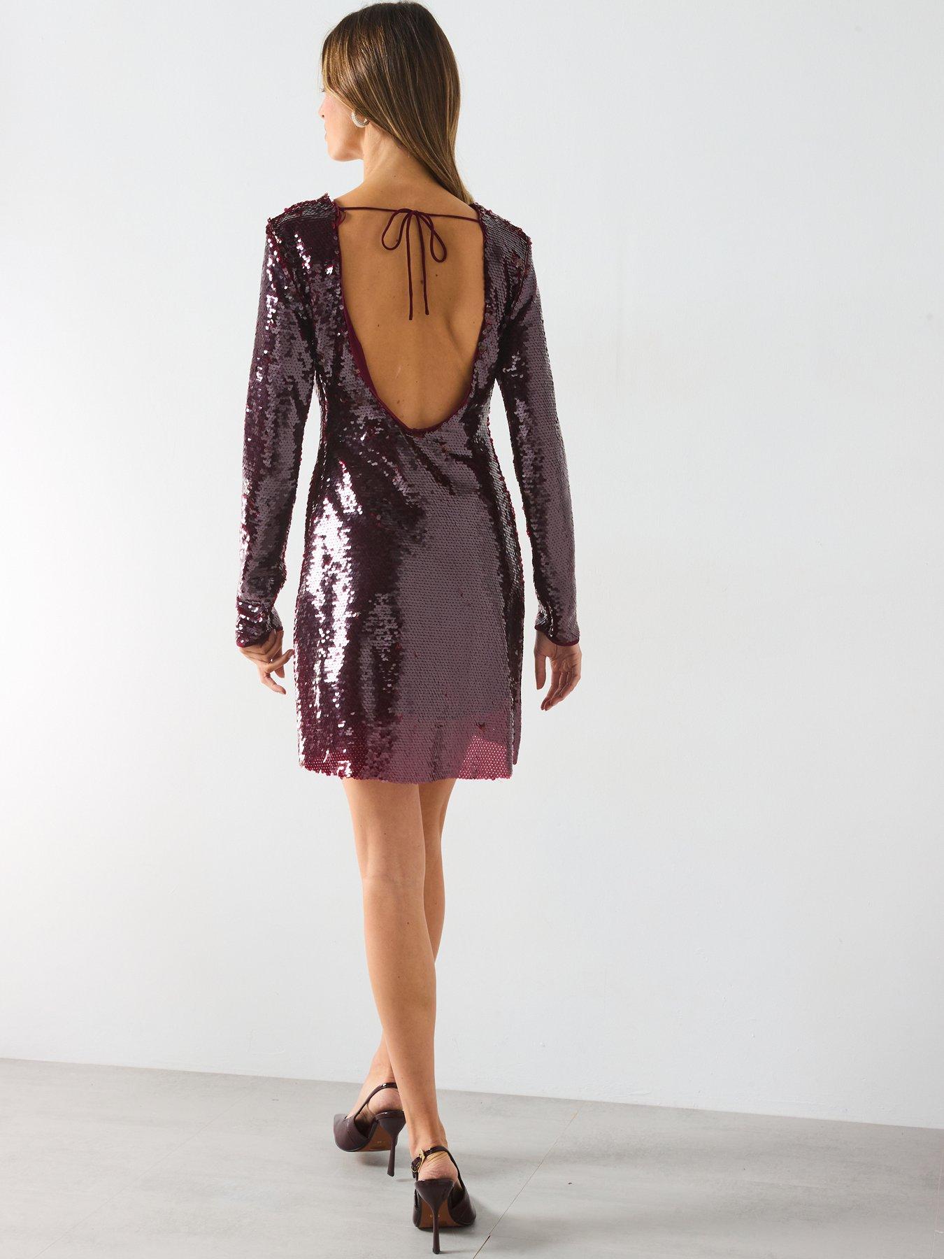 draped sequin dress BABEYOND Evening Gown for Women, One Shoulder Beaded Prom Dress, Long Cocktail Dress, Size S main image 0