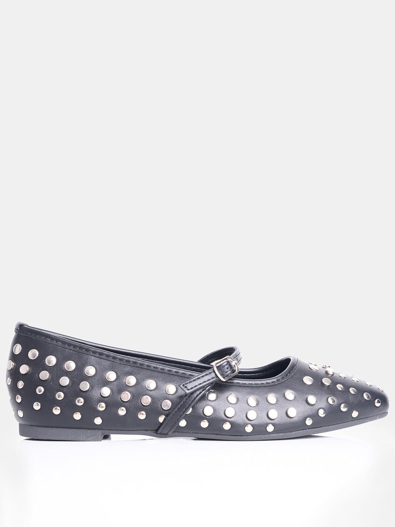 undefined Arkel Stud Flat Shoe - Black