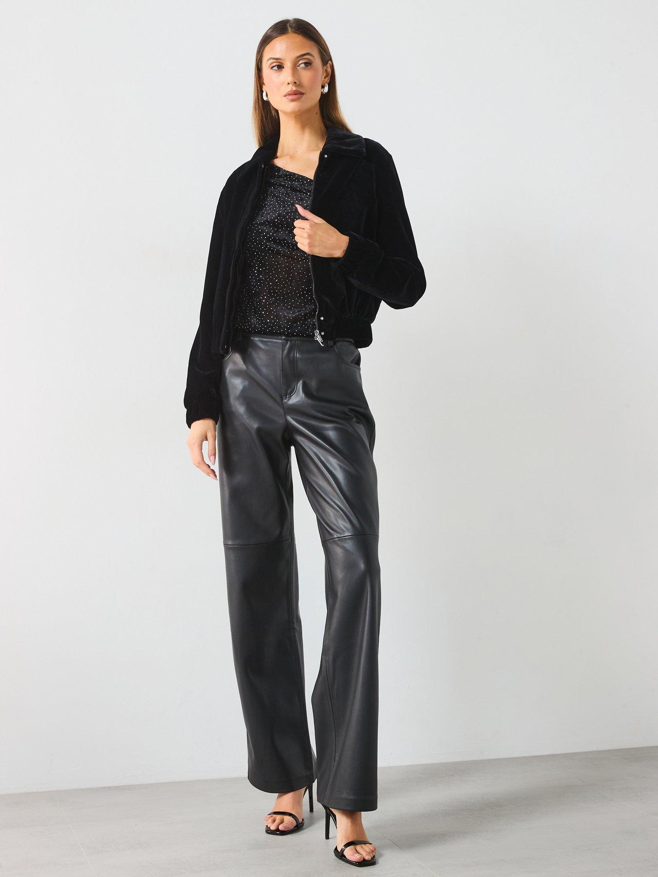 Image 3 of 5 of Mango Rhinestone Detail Top - Black