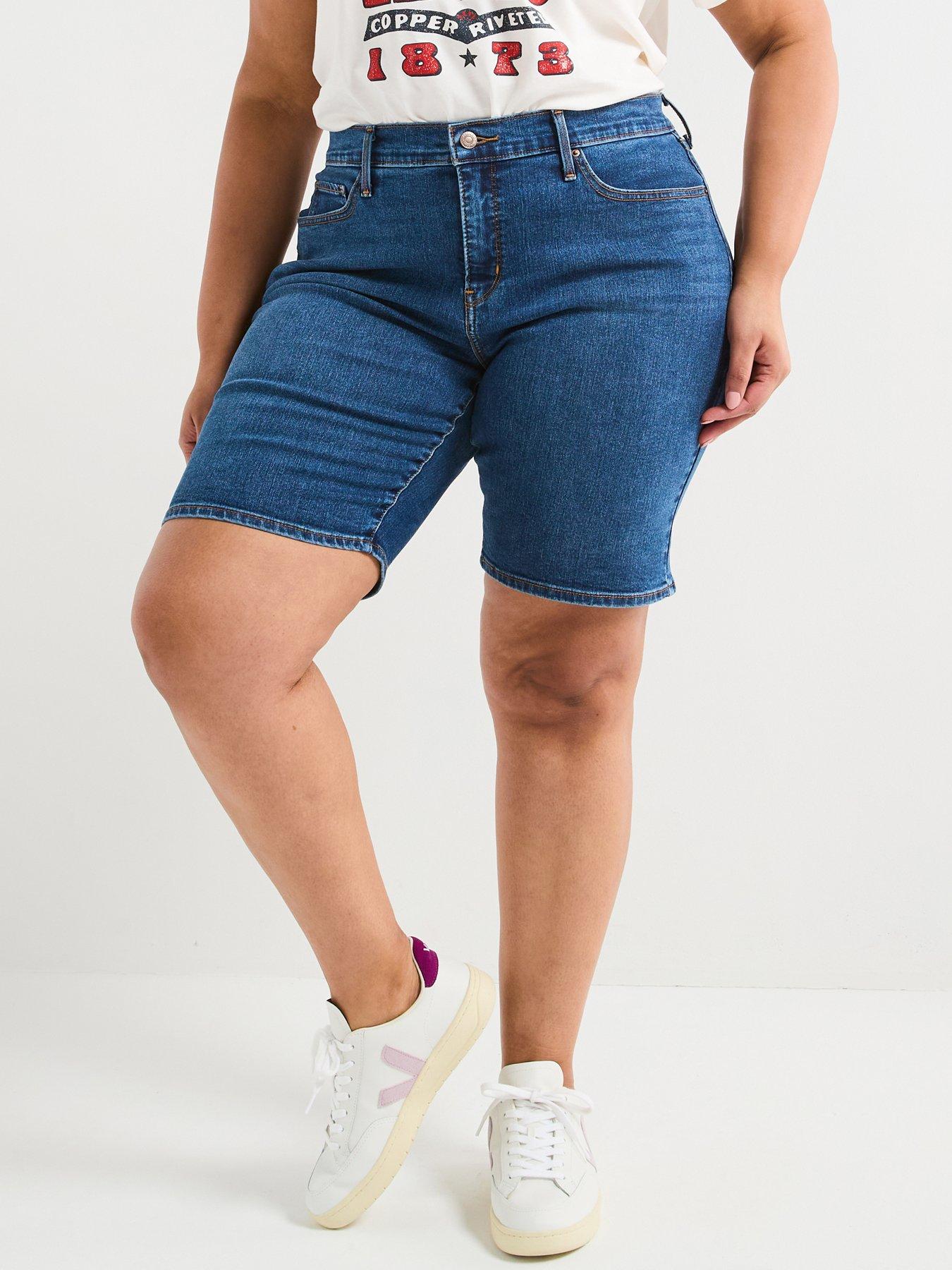 Levi's Plus Shaping Bermuda Shorts (plus Size), Blue, Size 18, Women