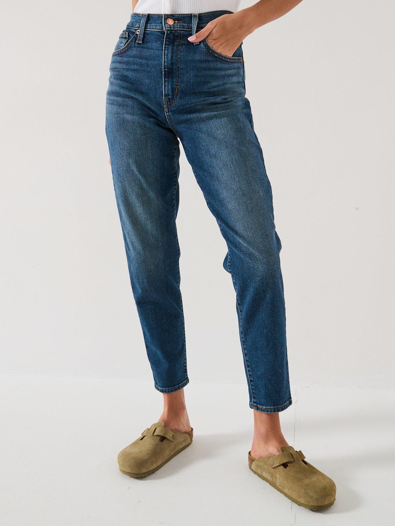undefined High-Waisted Mom Jeans - Moving Target - Blue