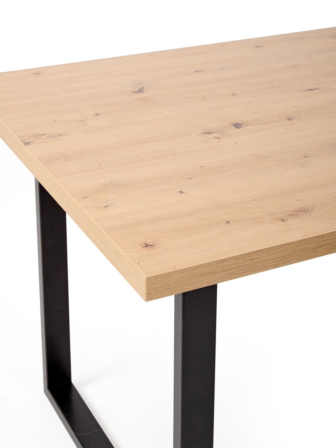 Image 5 of 6 of The Very Collection Burton 140 cm Dining Table + 4 Harlem&nbsp;Dining Chairs - Artisan Oak/Grey - FSC&reg; Certified