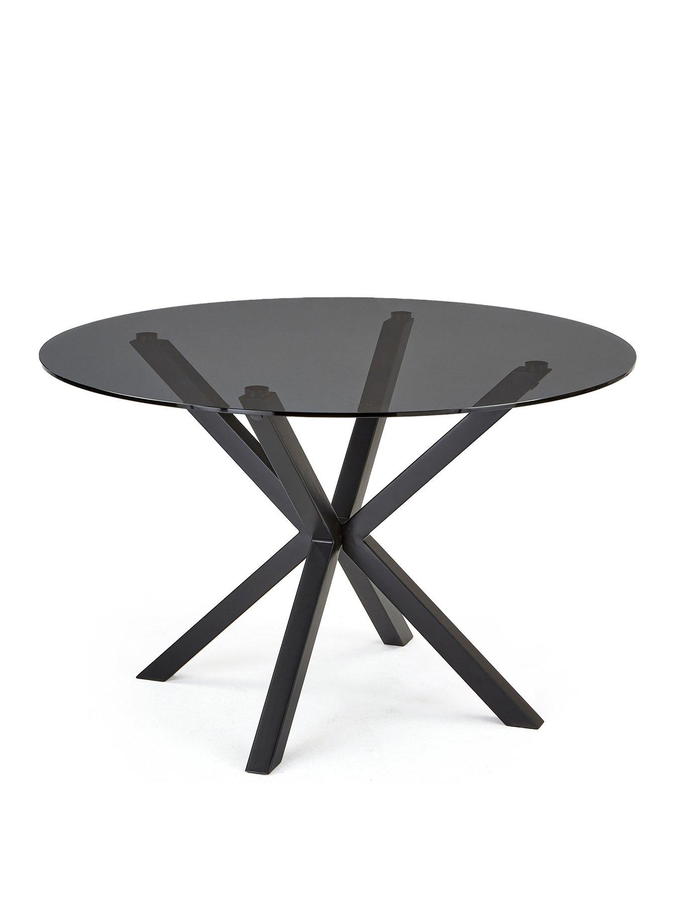 Image 3 of 6 of Very Home Chopstick 120 cm Round Dining Table + 4 Sheldon Charcoal Chairs - Black/Natural