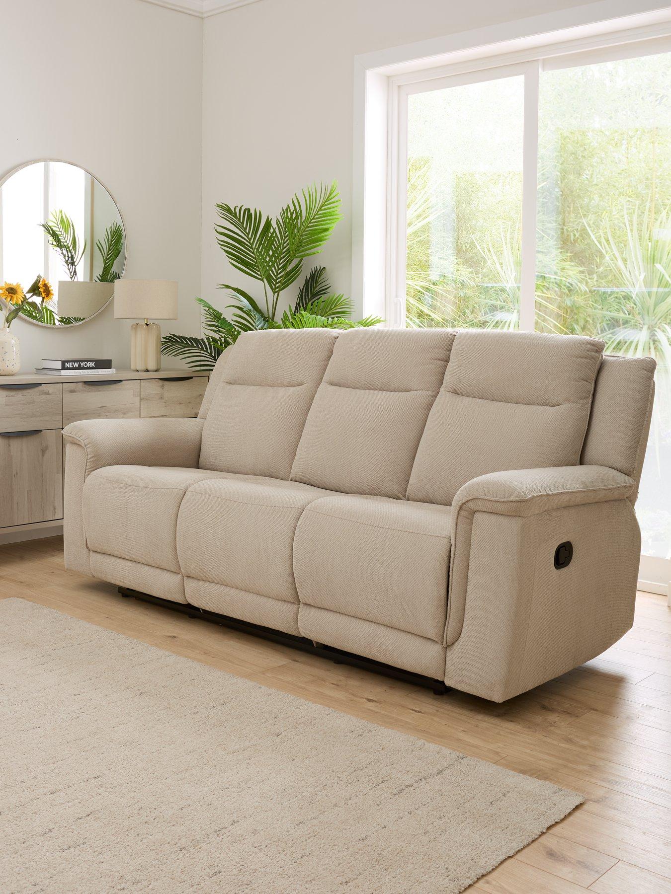Very Home Miro 3 Seater Manual Fabric Recliner Sofa