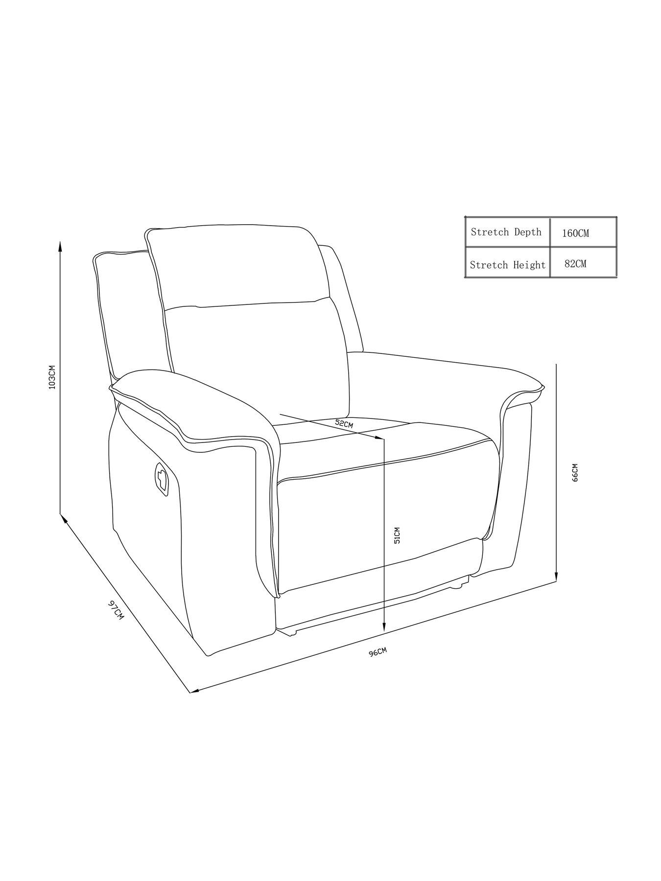 Image 6 of 6 of Very Home Miro  Fabric Manual Recliner Chair