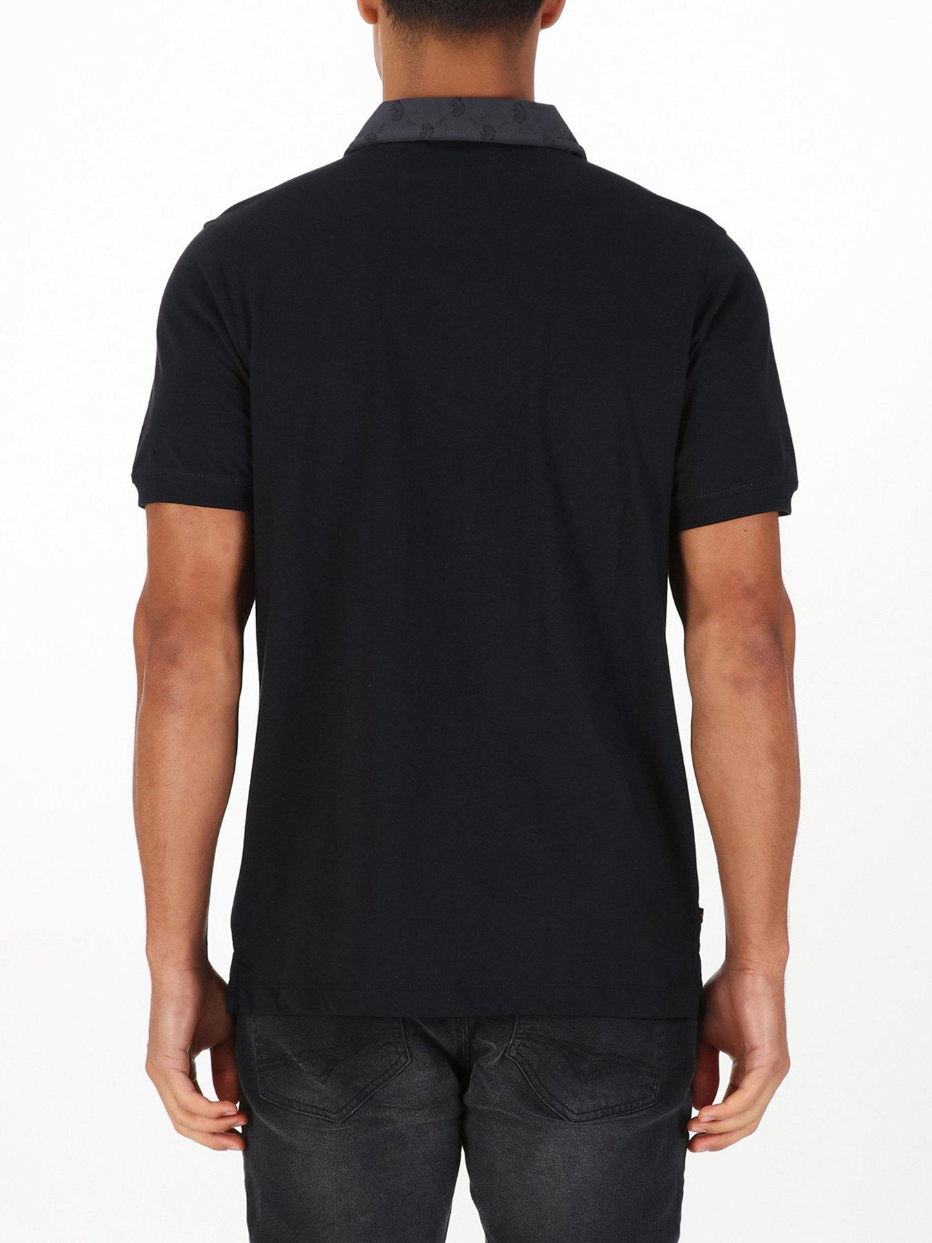 Image 2 of 5 of Luke 1977 Henderson Zip Neck Polo Shirt -dark Grey