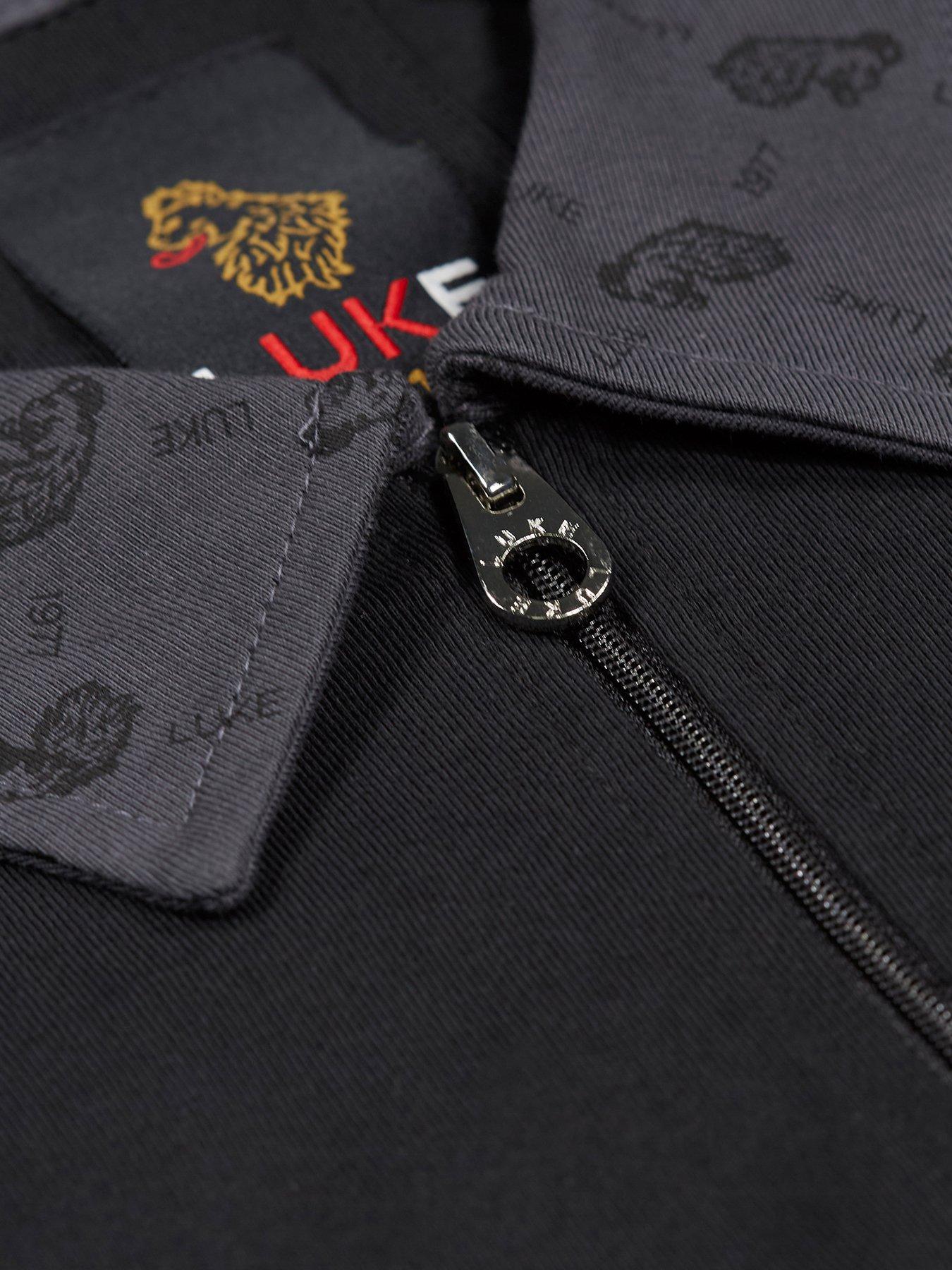 Image 5 of 5 of Luke 1977 Henderson Zip Neck Polo Shirt -dark Grey
