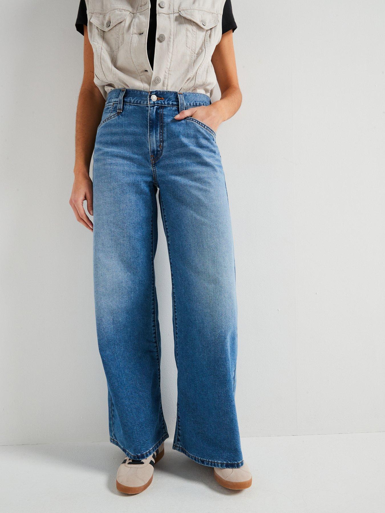 Levi's 94 Baggy Wide Leg Jeans, Blue, Size 26, Inside Leg 33, Women