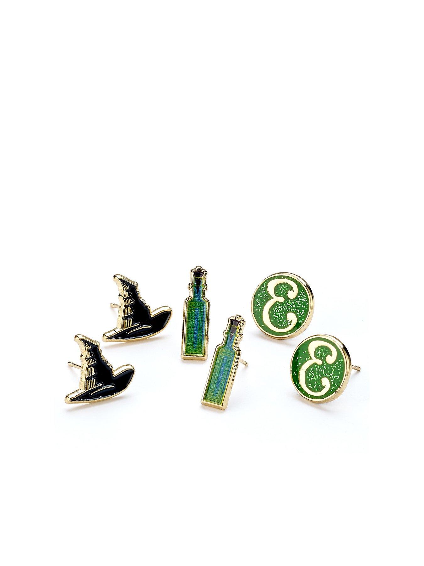 Wicked Hat, Potion and E logo Stud Earring Set