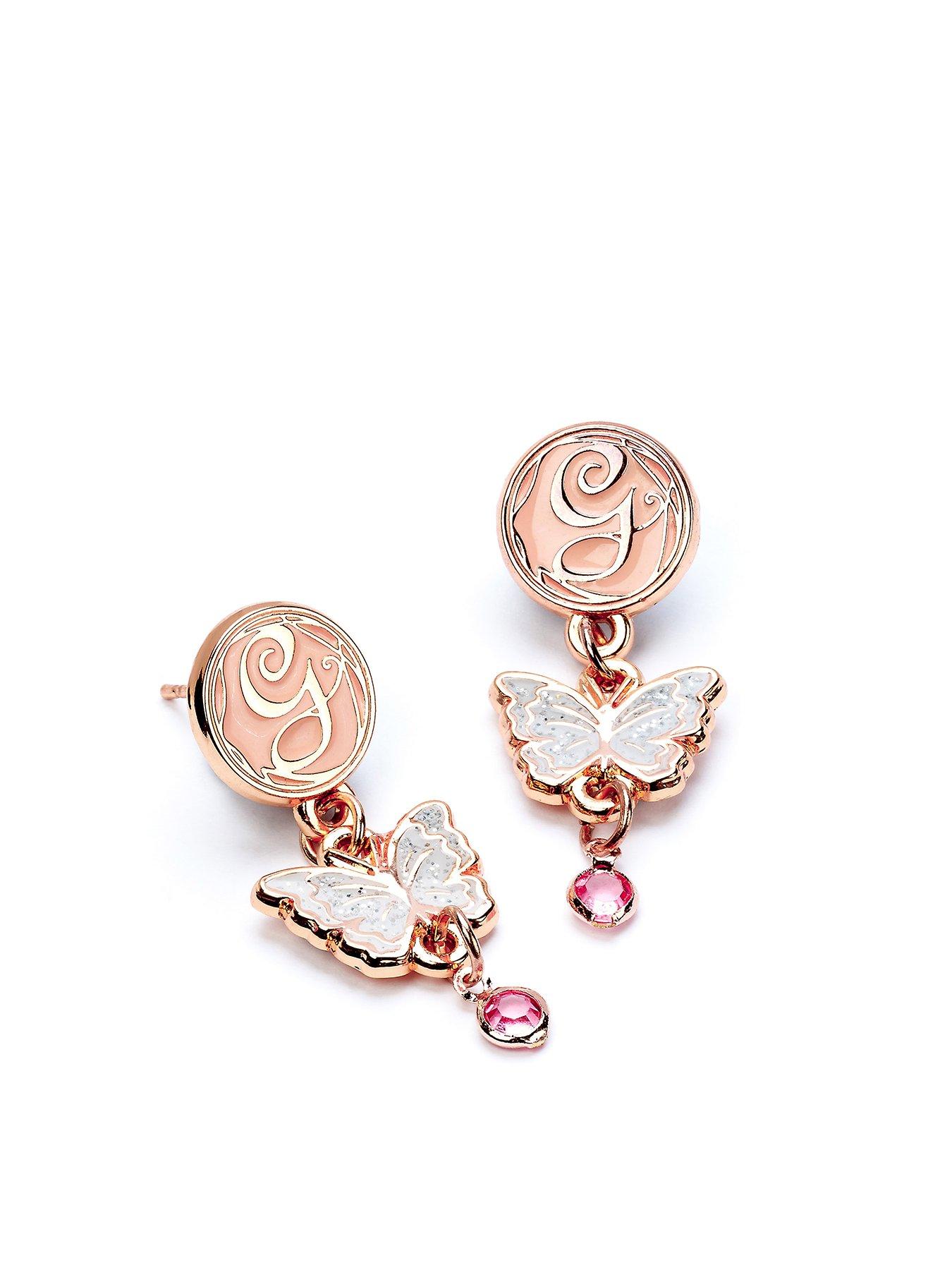 Product photograph of Wicked Glinda Drop Butterfly Earrings from very.co.uk