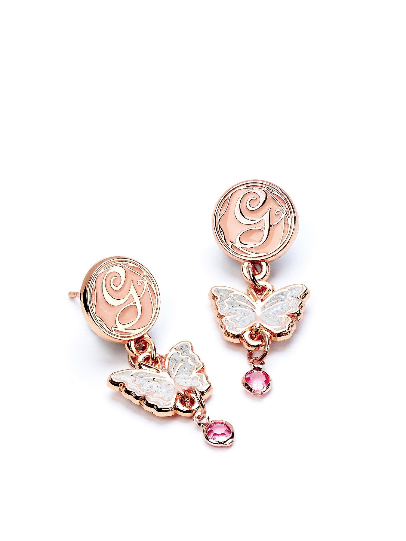 Wicked Glinda Drop Butterfly Earrings