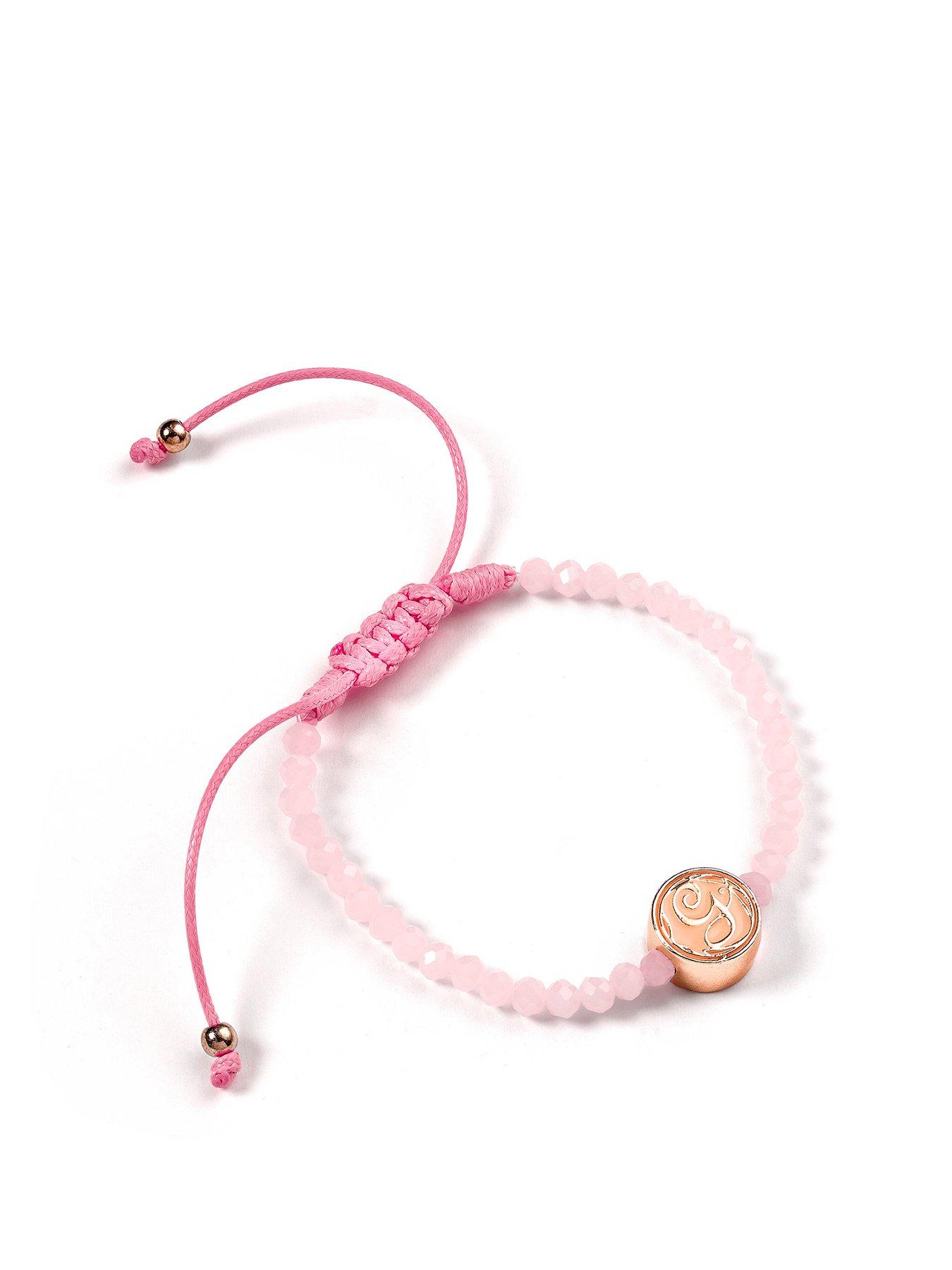 Product photograph of Wicked Glinda Rose Quartz Friendship Bracelet from very.co.uk