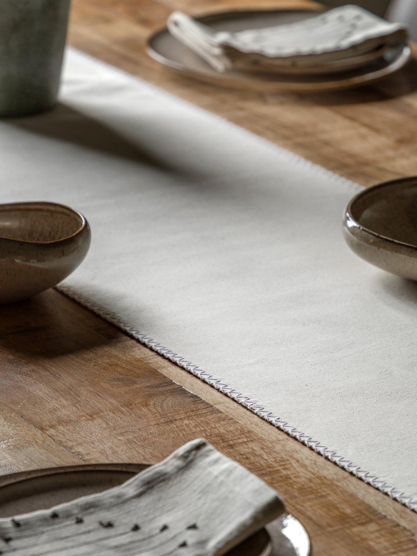 Gallery Direct Linen Effect Table Runner - Cream
