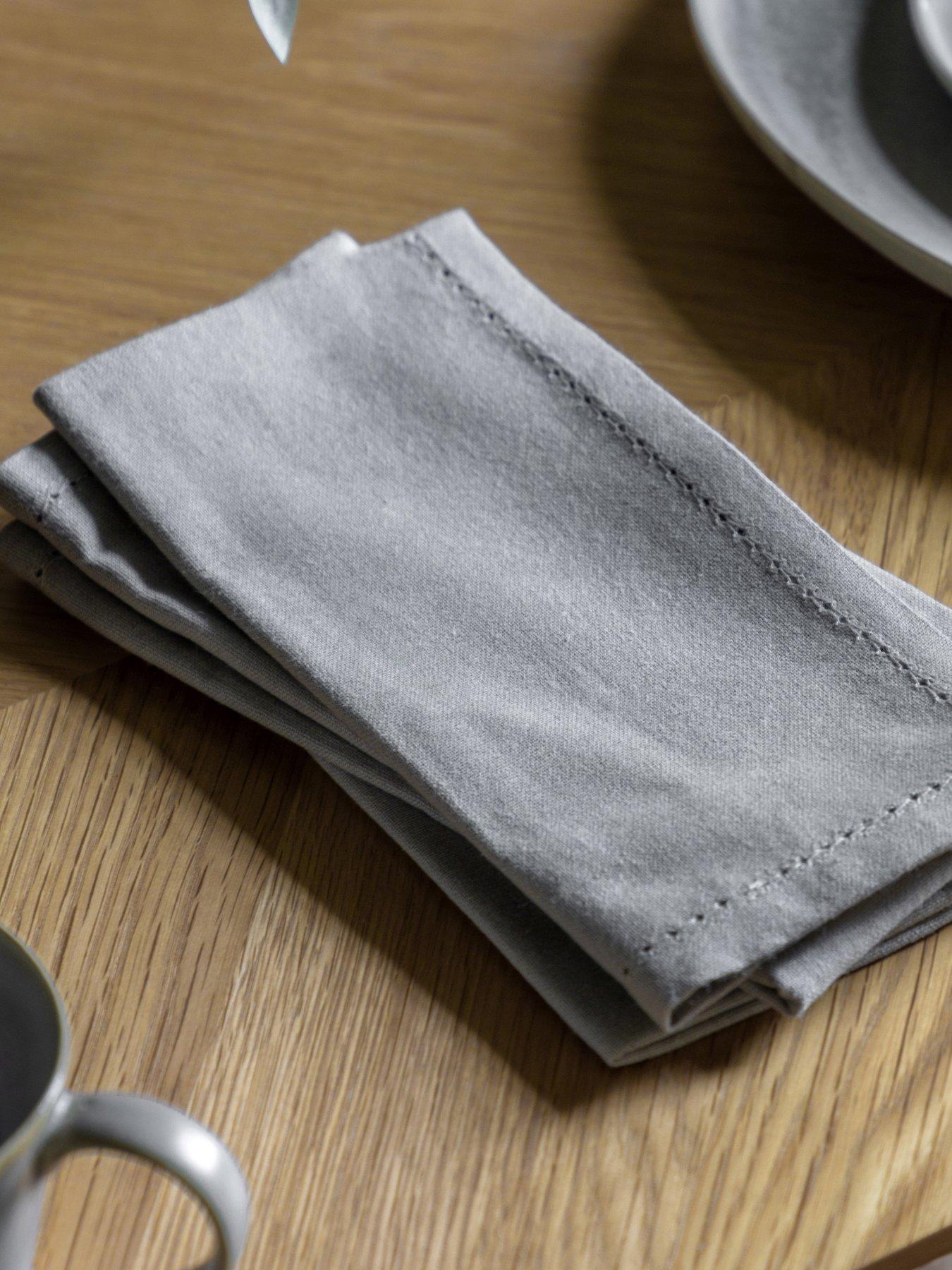 Product photograph of Gallery Dove Napkin Grey 4pk from very.co.uk