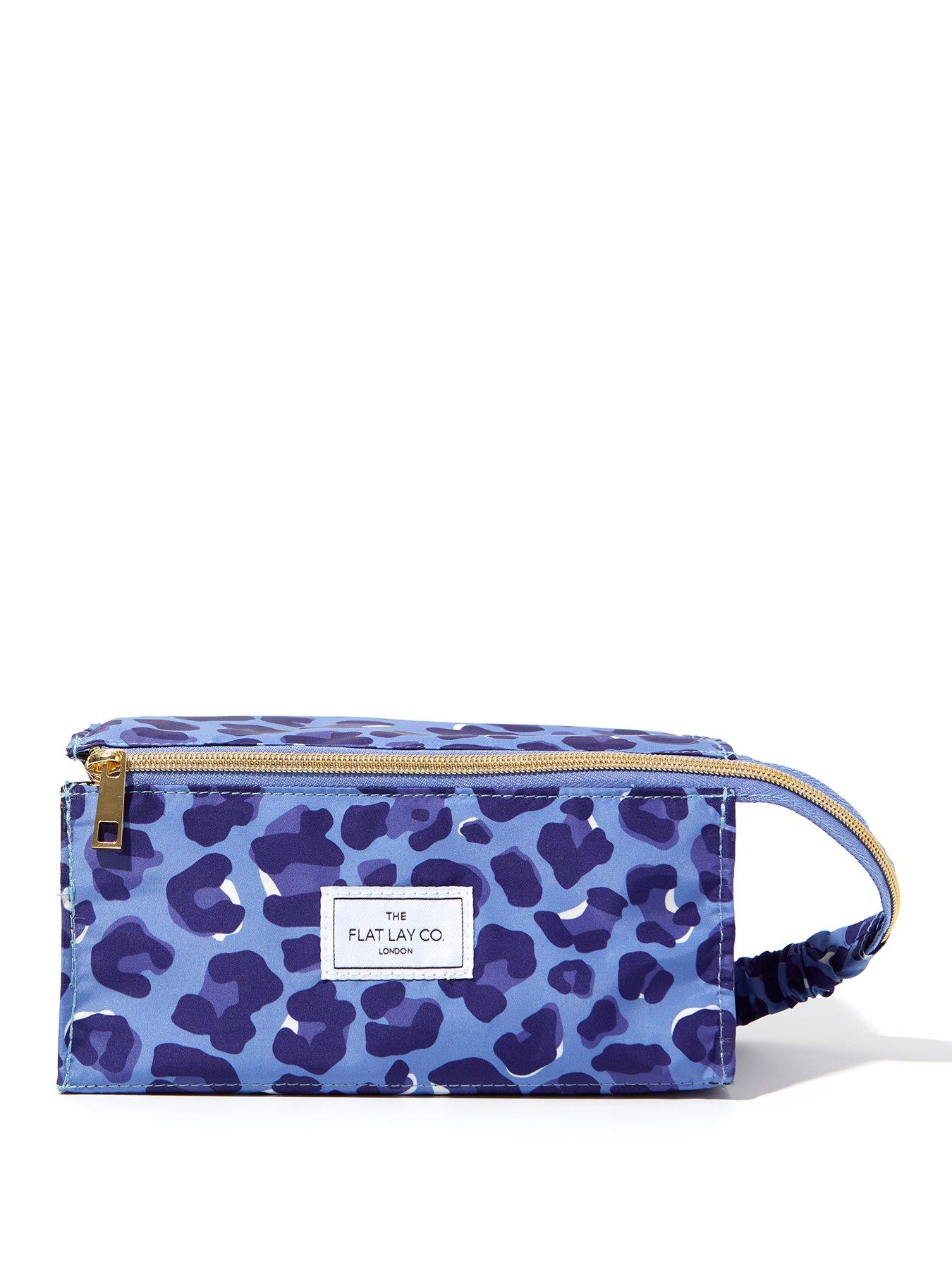 Image 1 of 5 of The Flat Lay Co. Makeup Box Bag in Blue Leopard