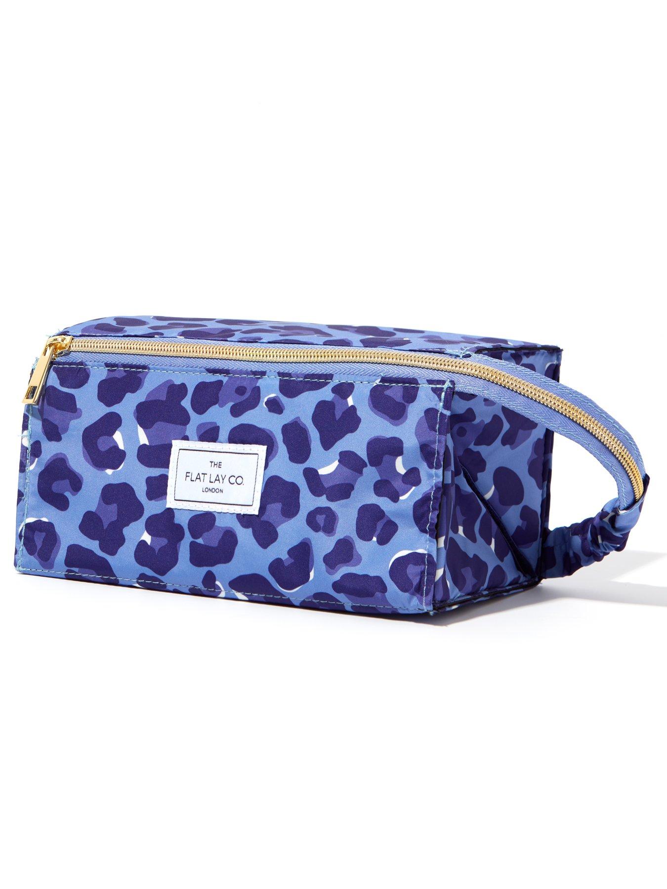 Image 2 of 5 of The Flat Lay Co. Makeup Box Bag in Blue Leopard