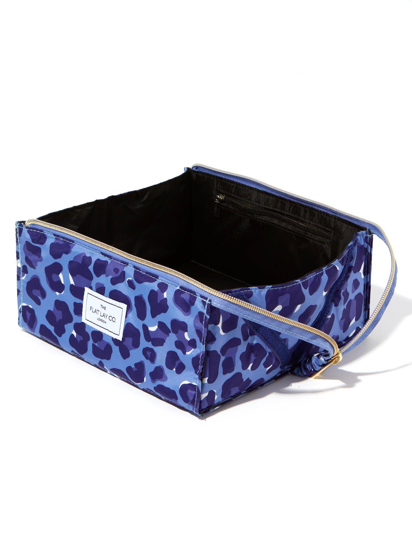 Image 3 of 5 of The Flat Lay Co. Makeup Box Bag in Blue Leopard