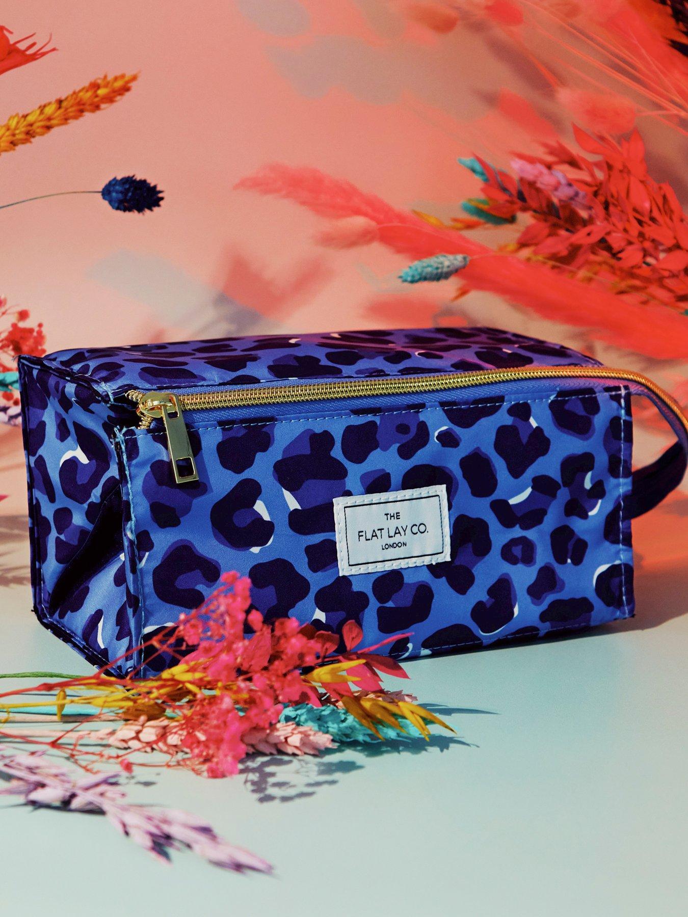 Image 4 of 5 of The Flat Lay Co. Makeup Box Bag in Blue Leopard