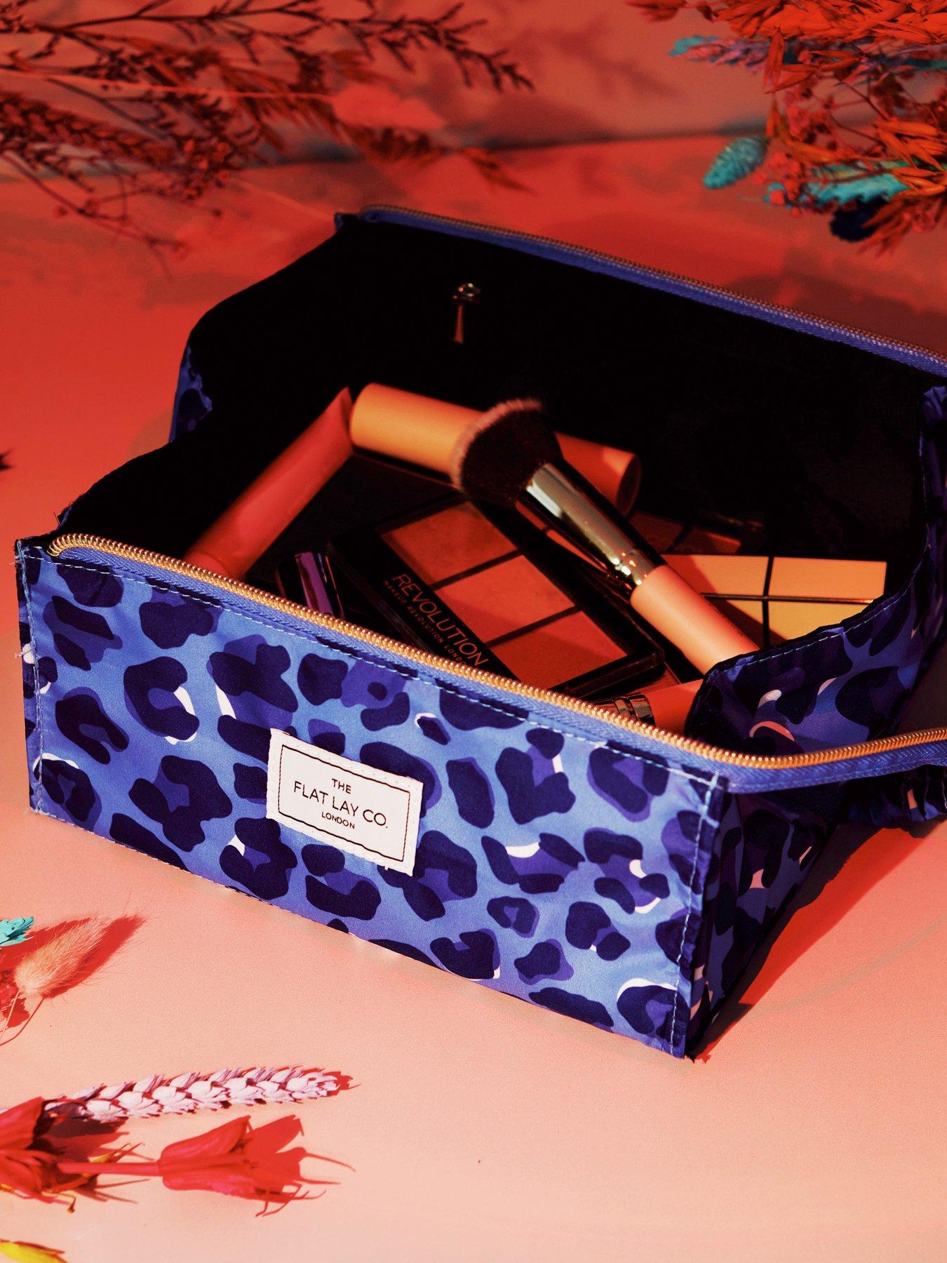 Image 5 of 5 of The Flat Lay Co. Makeup Box Bag in Blue Leopard