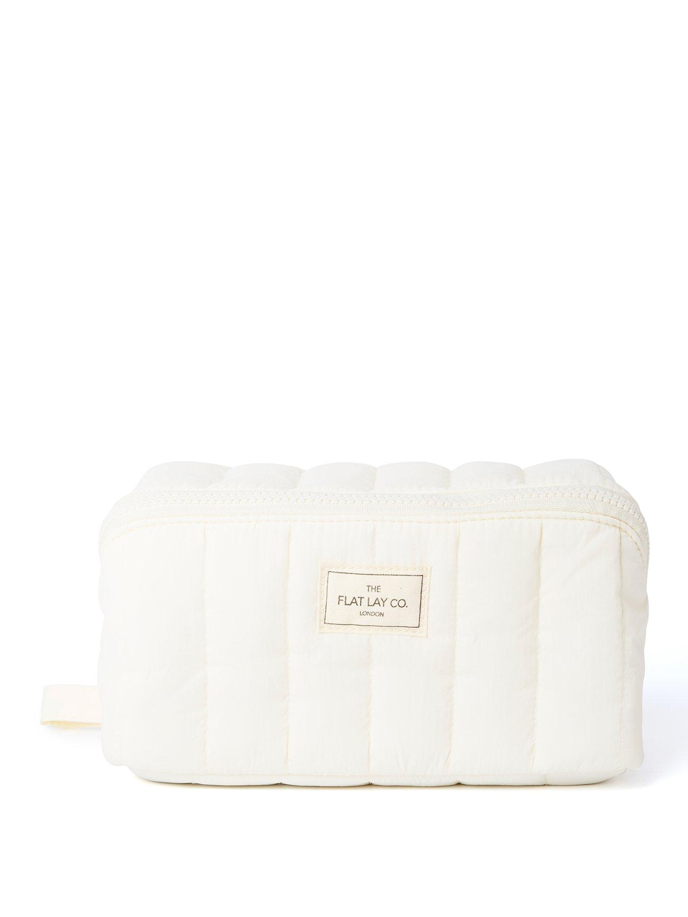 The Flat Lay Co. Marshmallow Makeup Box Bag in Vanilla
