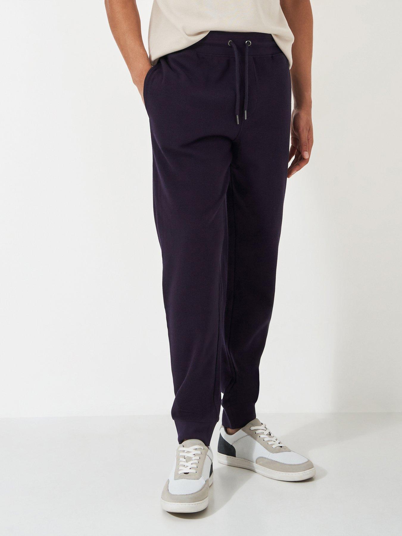 undefined Cotton Blend Waffle Lounge Trousers - Navy