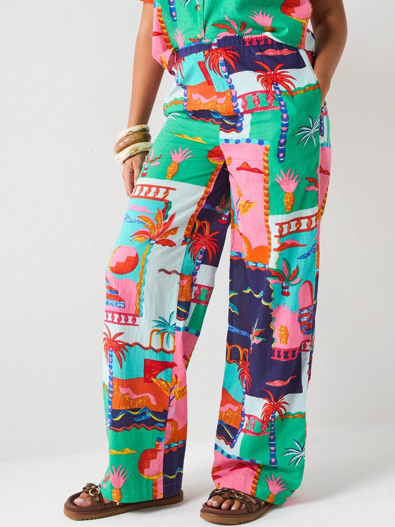 Image 1 of 6 of V by Very Postcard Trouser Co-Ord - Multi