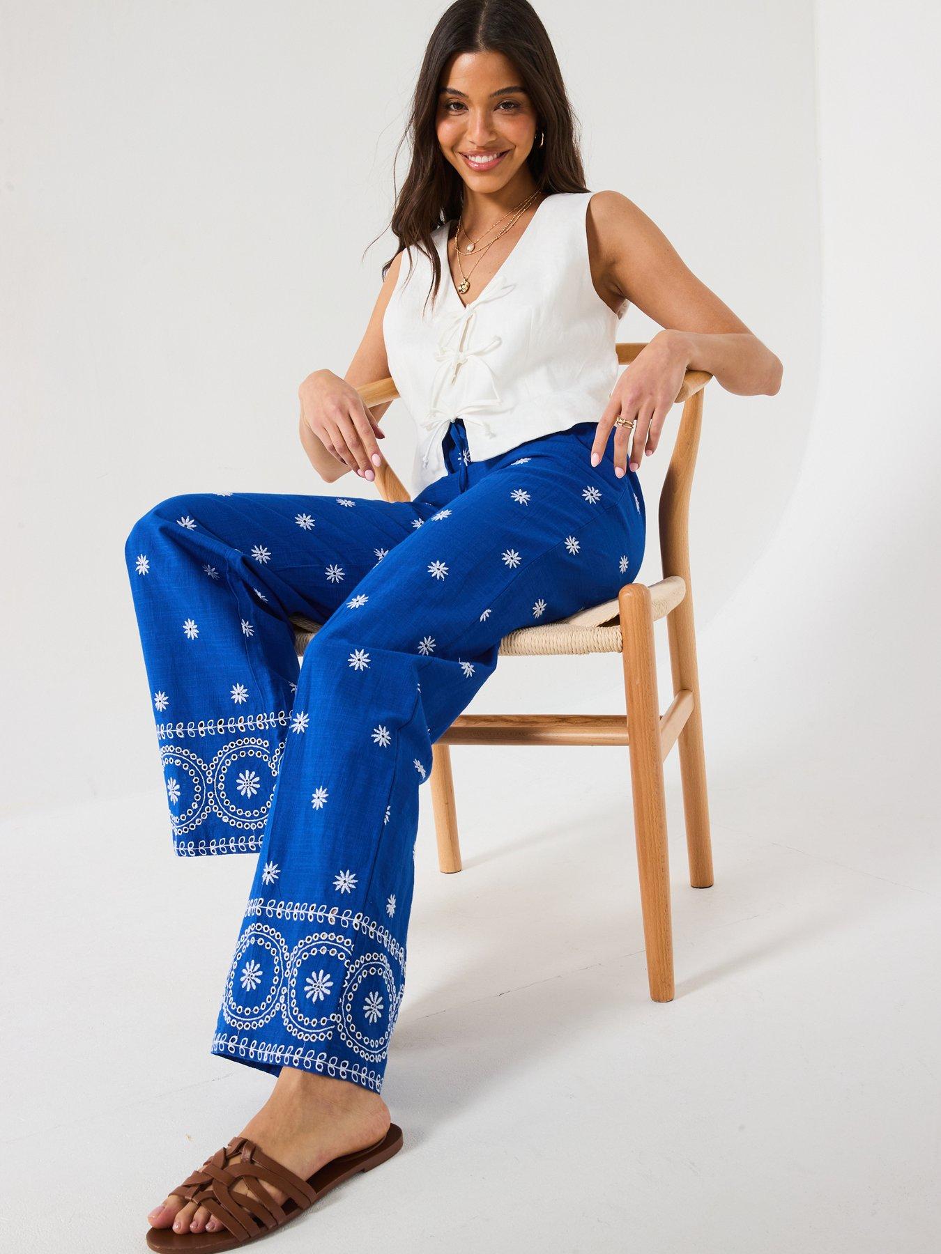 Stretch Light Poplin Folly Trouser - Soft Blue