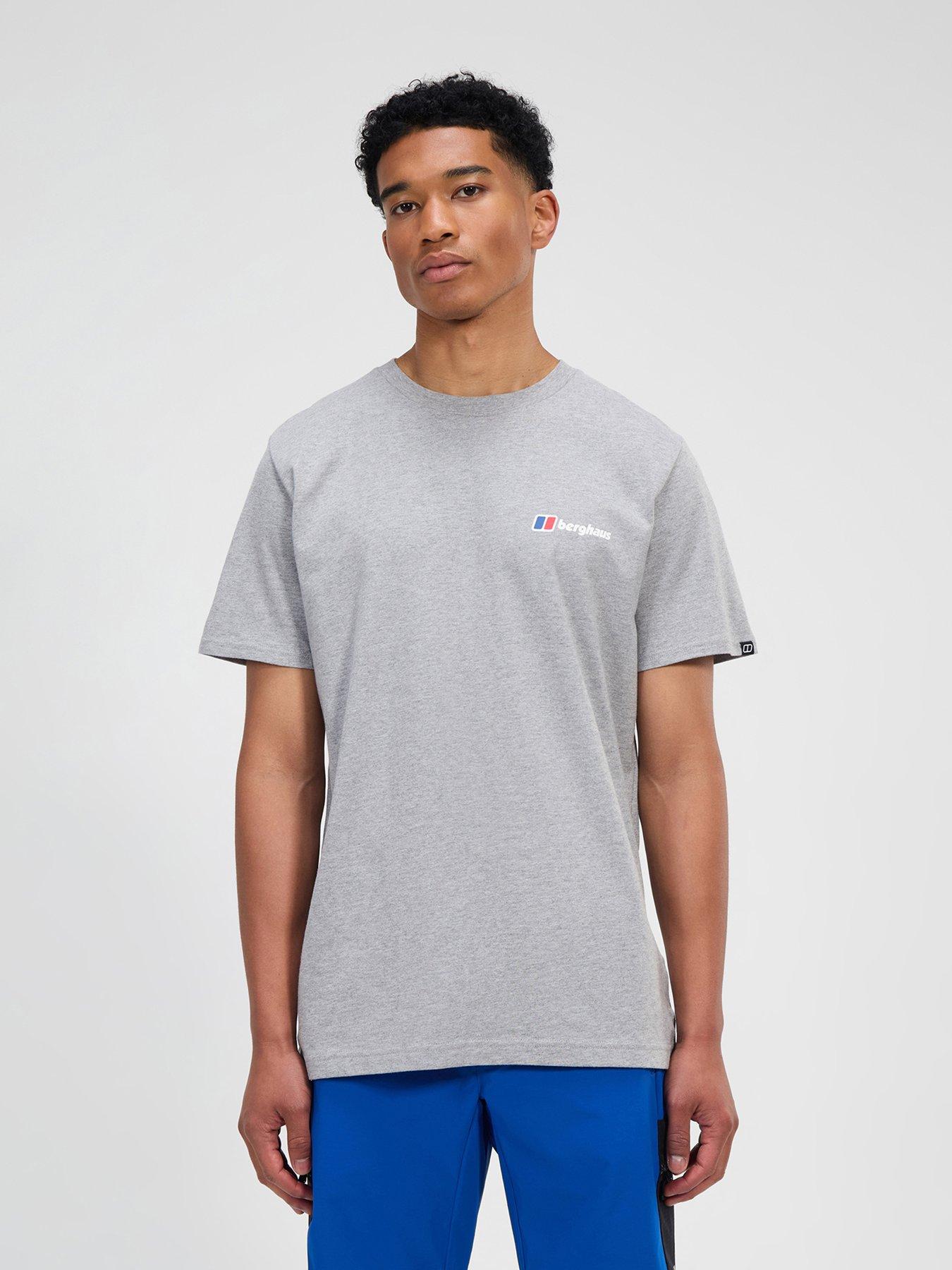 undefined Mens Classic Short Sleeve Sleeve Logo Tee - Grey