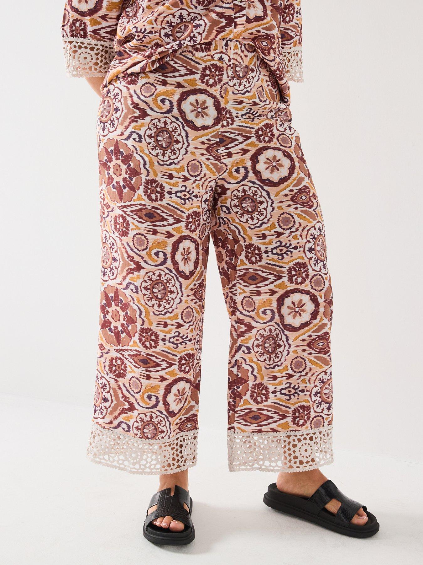 undefined Lace Trim Cropped Trouser Co-Ord