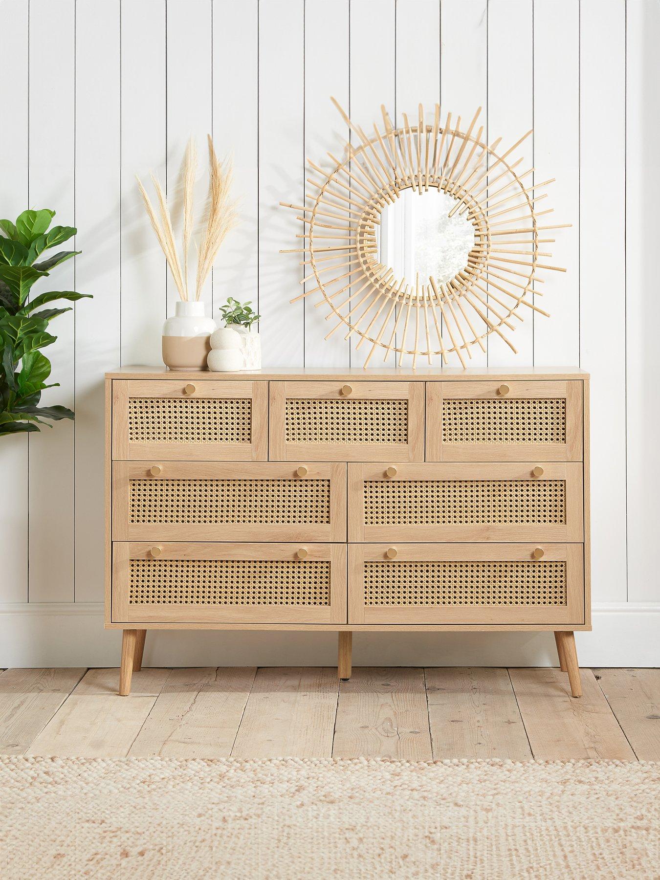 Birlea Croxley 7 Drawer Rattan Chest