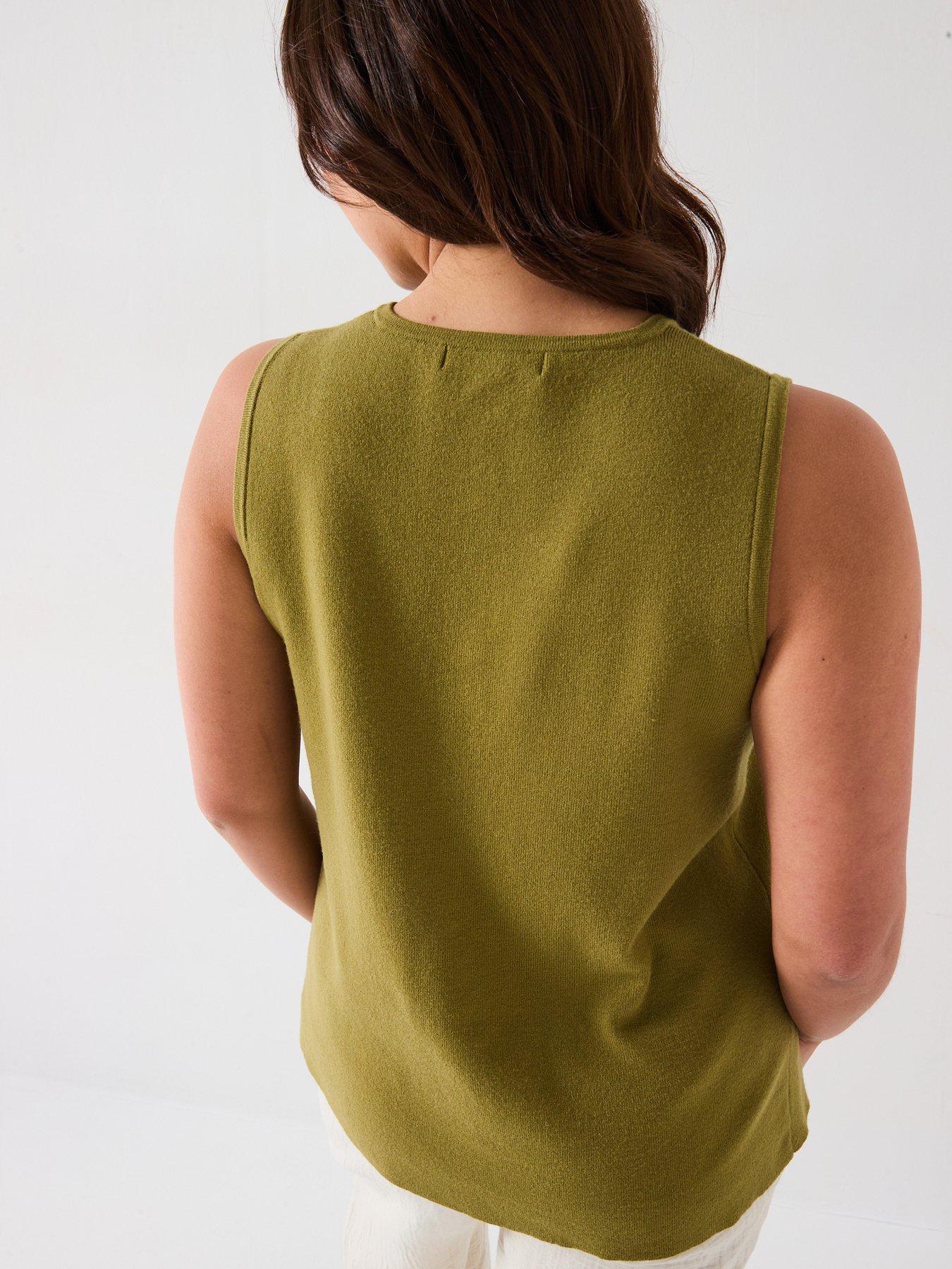 Image 5 of 6 of V by Very Curve Knitted Button Through Waistcoat - Green