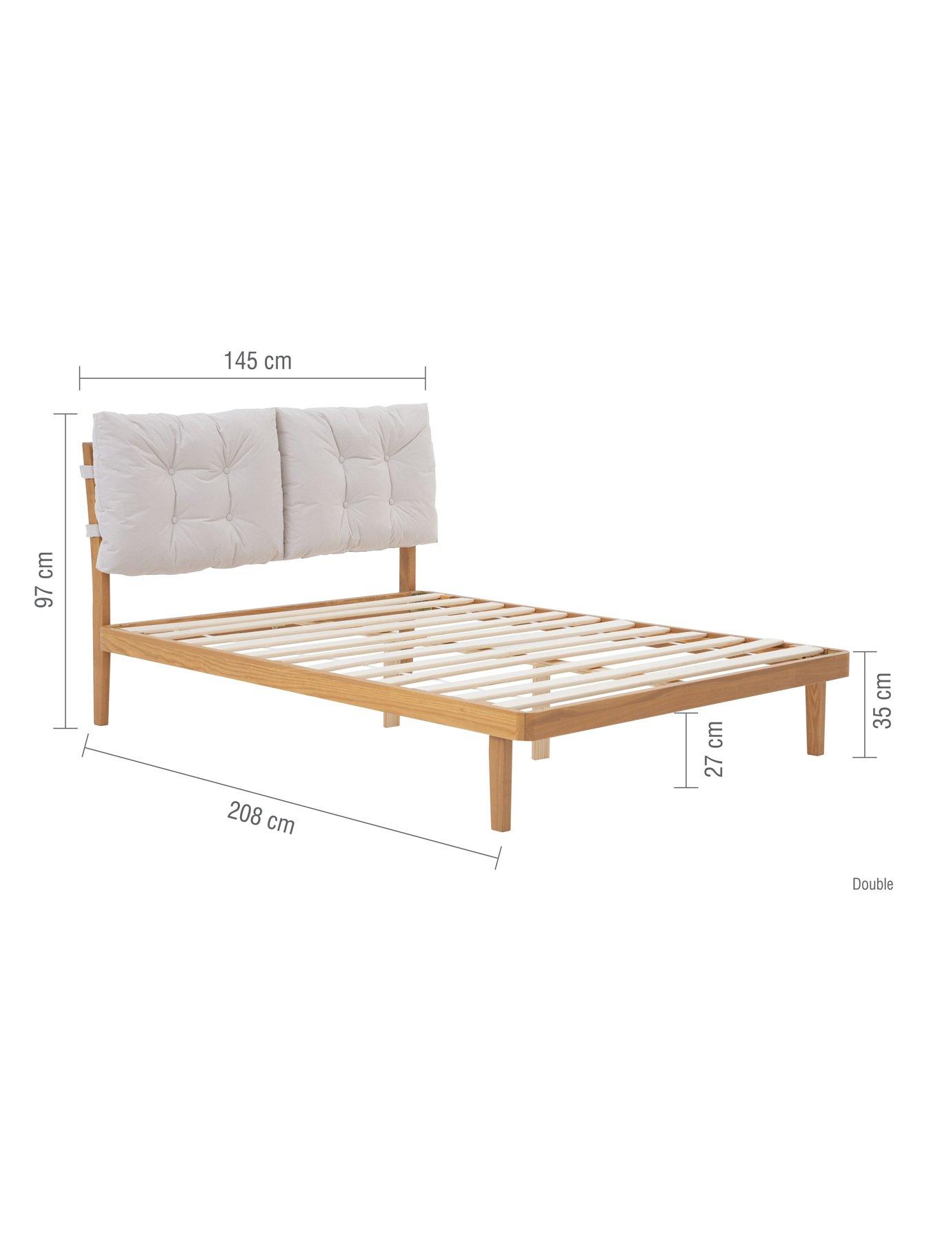 Image 3 of 7 of Birlea Ander Bed Frame with Cushion Headboard - Brown