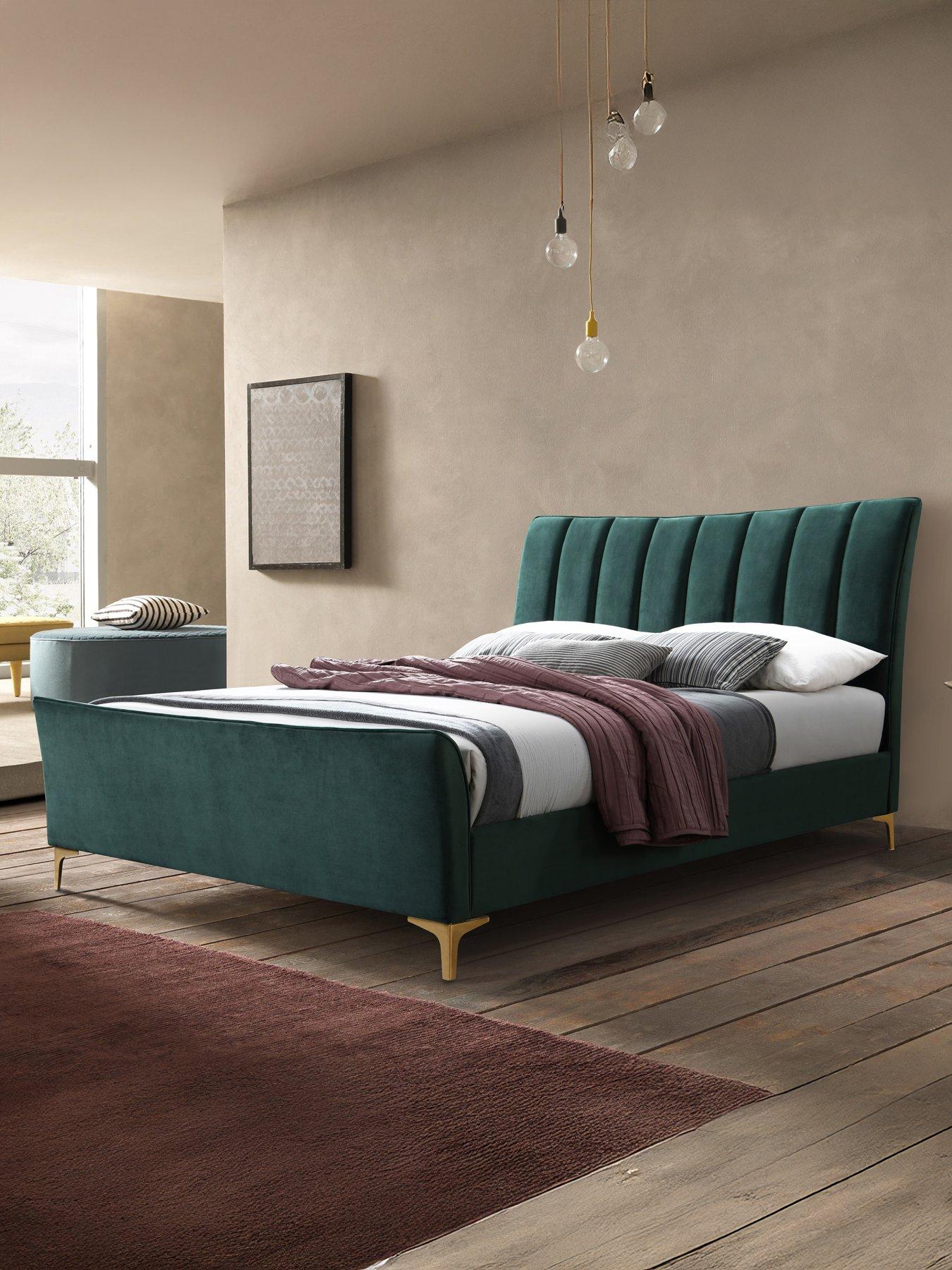 undefined Clover Fabric Bed Frame - Green