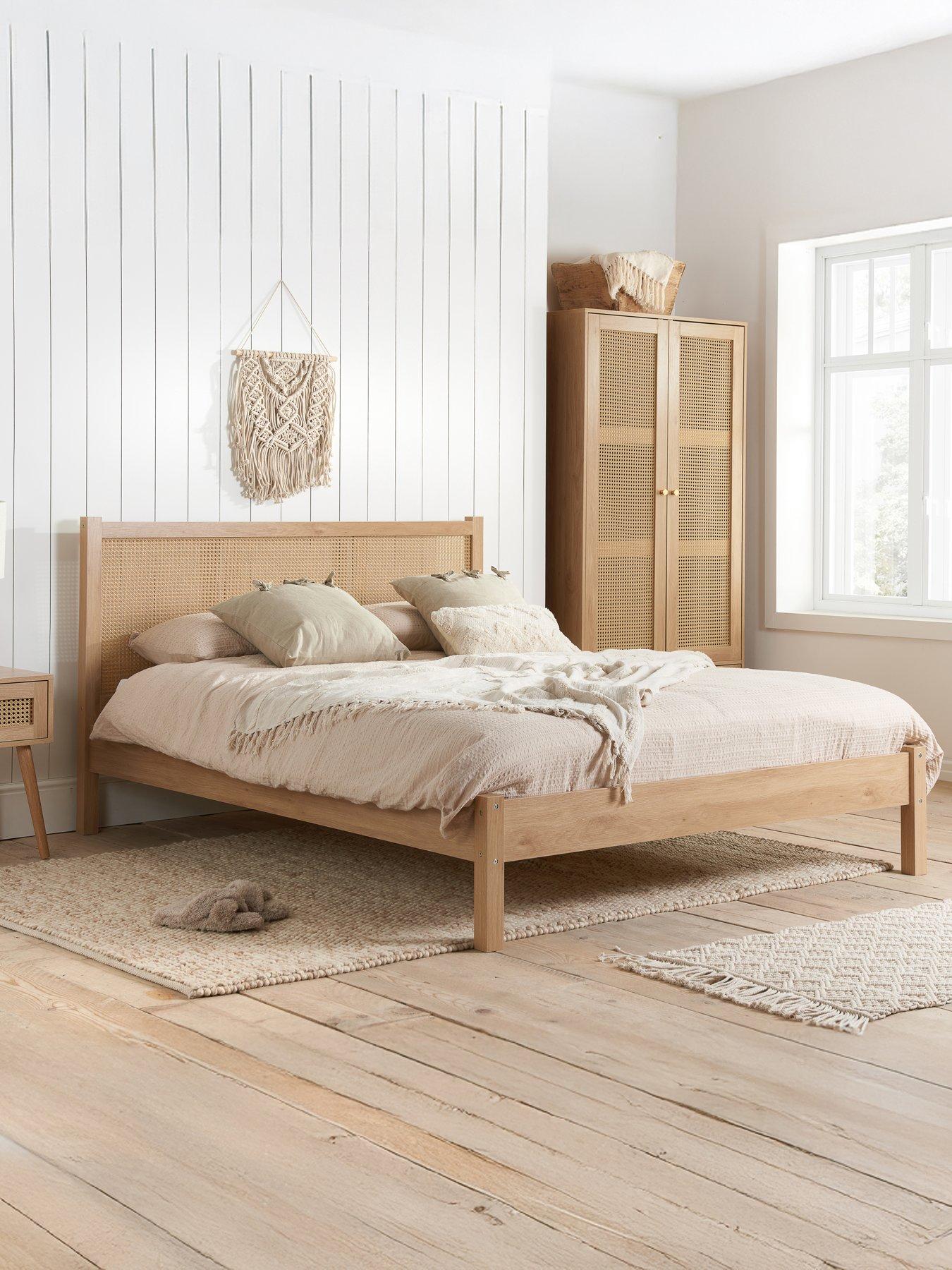 Birlea Croxley Rattan Bed - Oak