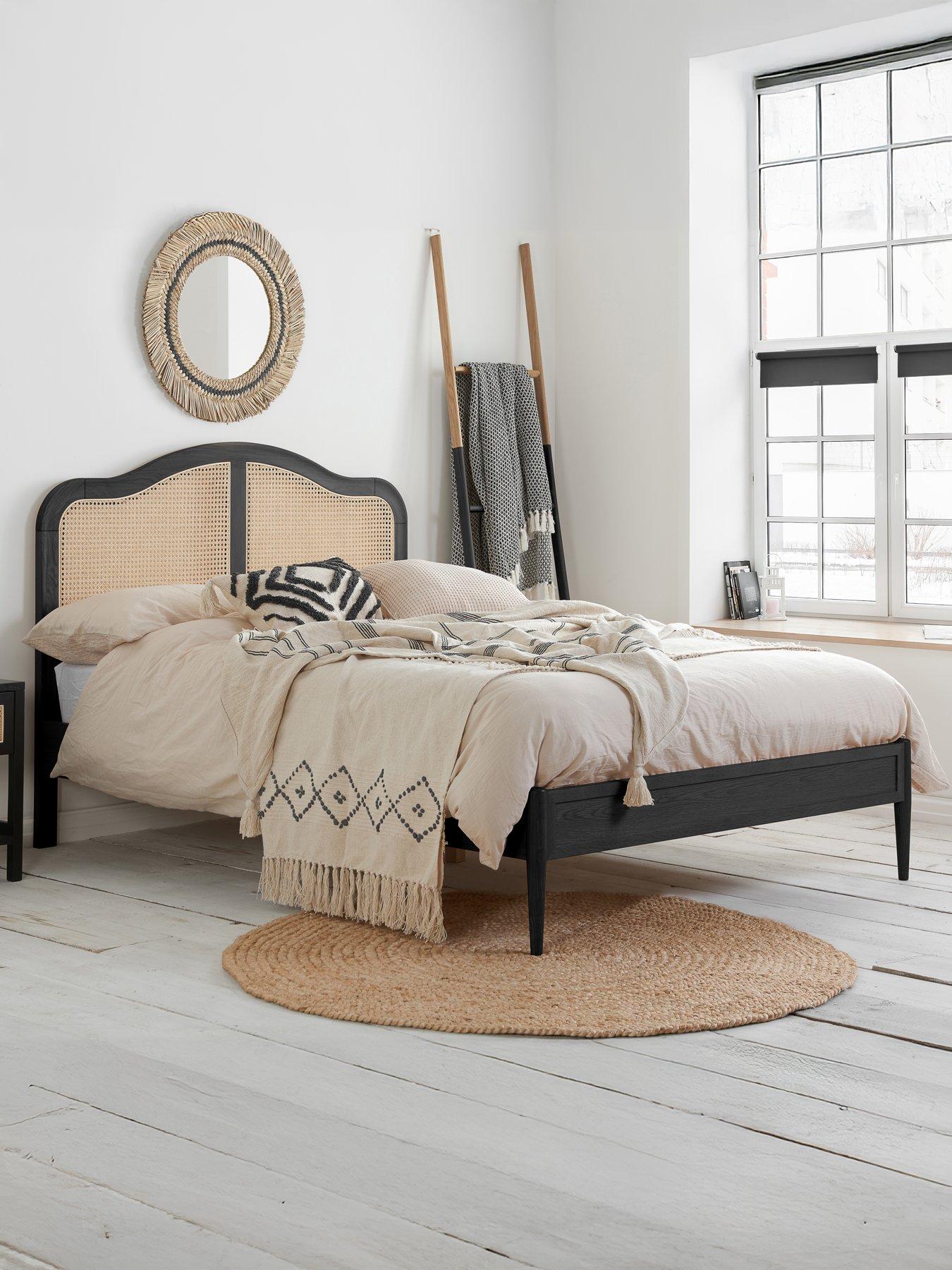 undefined Leonie Rattan Bed Frame - Black