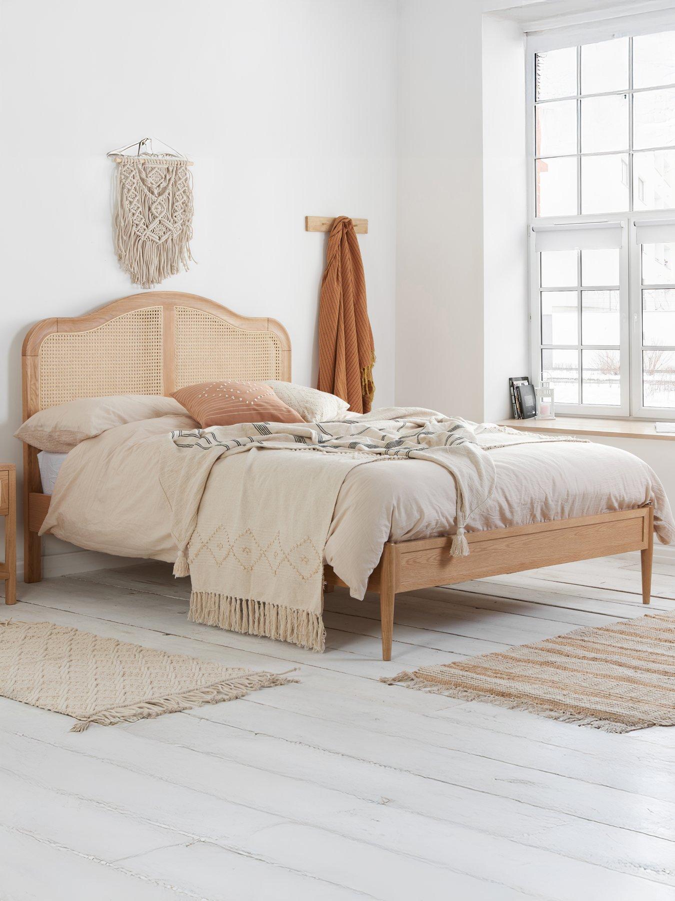 undefined Leonie Rattan Bed Frame - Brown