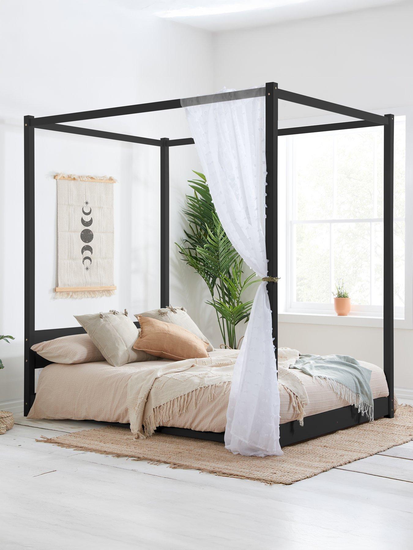 undefined Darwin Four Poster Bed Frame - Black