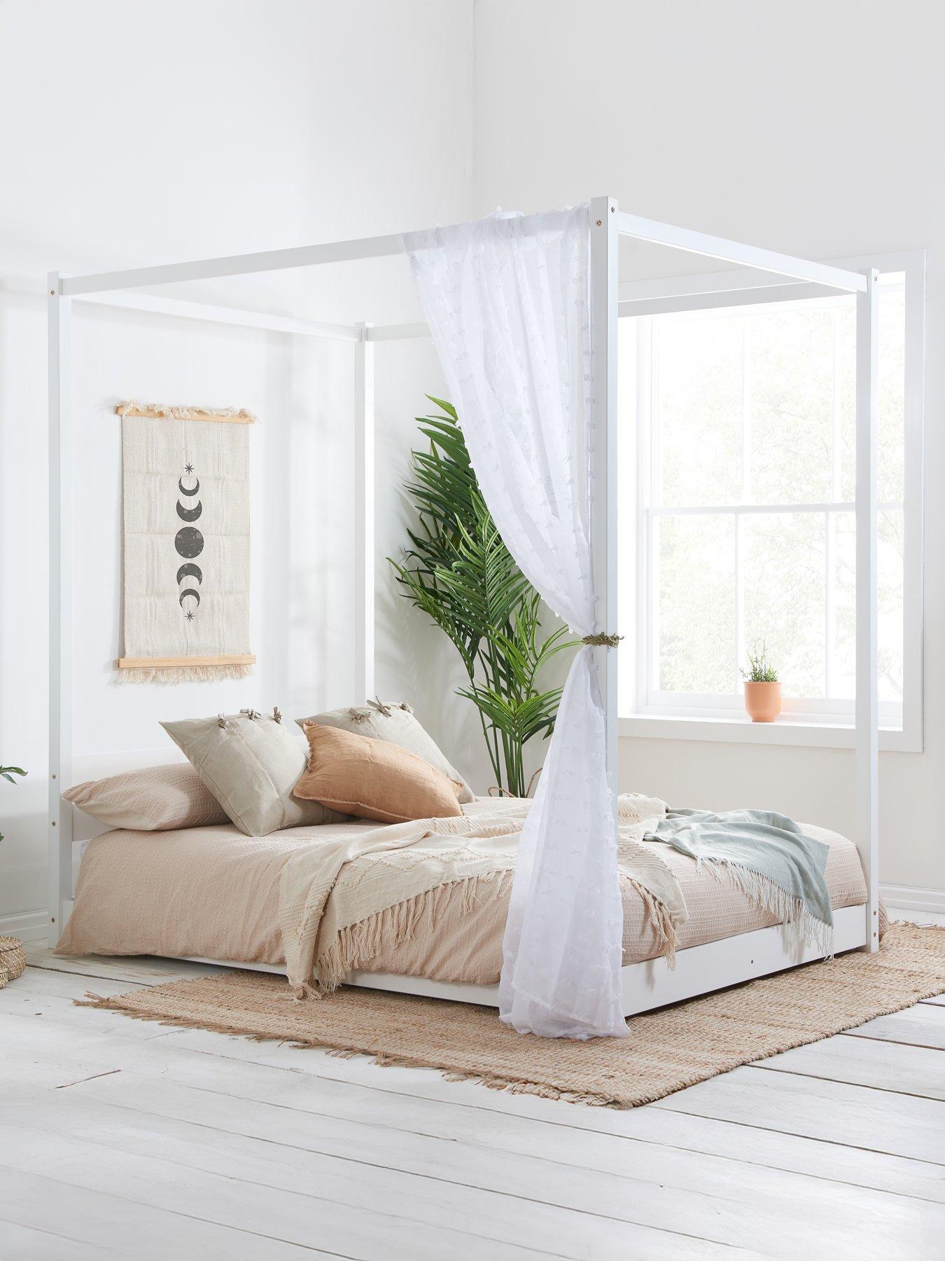 undefined Darwin Four Poster Bed - White