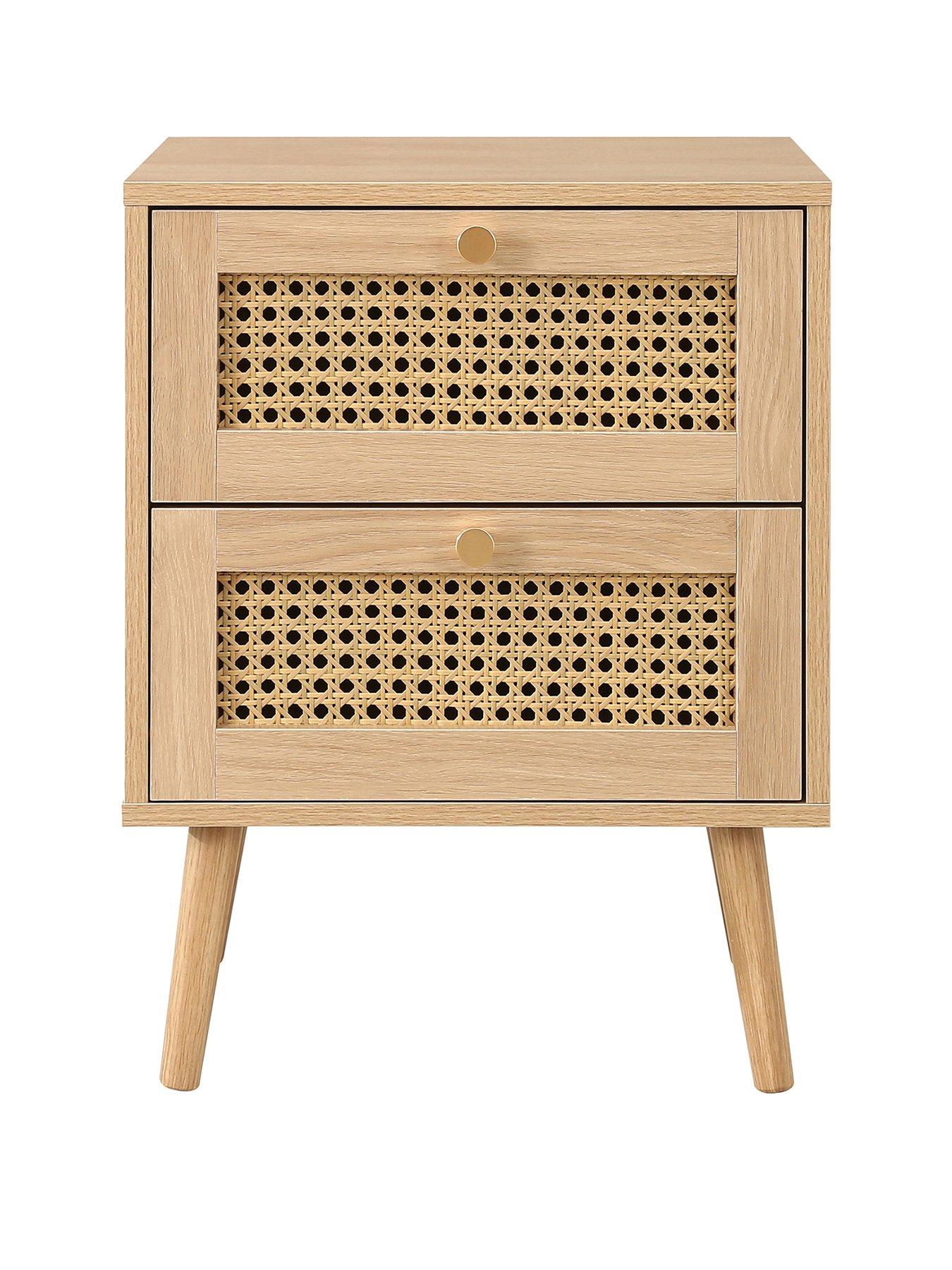Image 2 of 6 of Birlea Croxley 2 Drawer Rattan Bedside